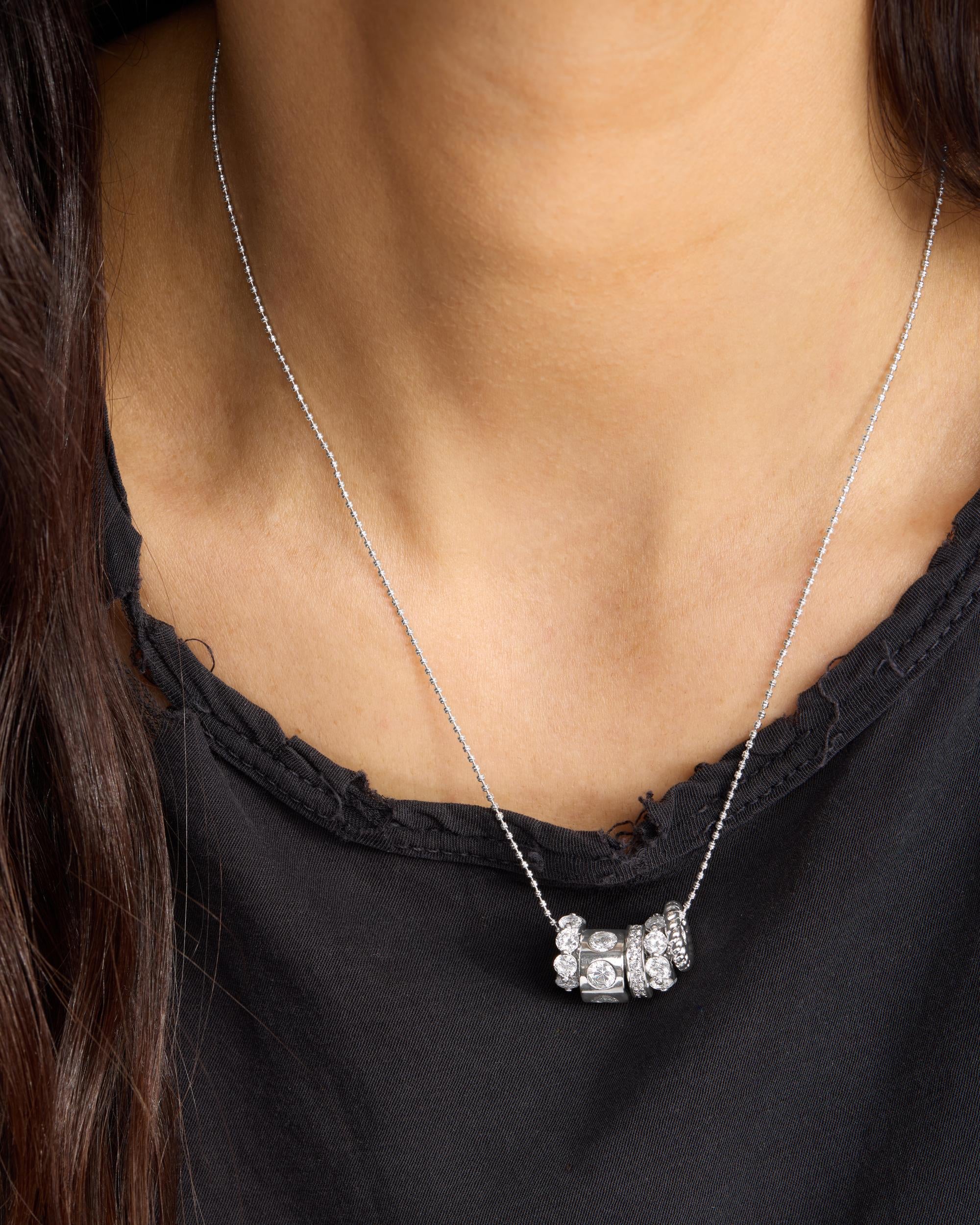 Ashley Venice Necklace - Silver|White Diamondettes - Image 5
