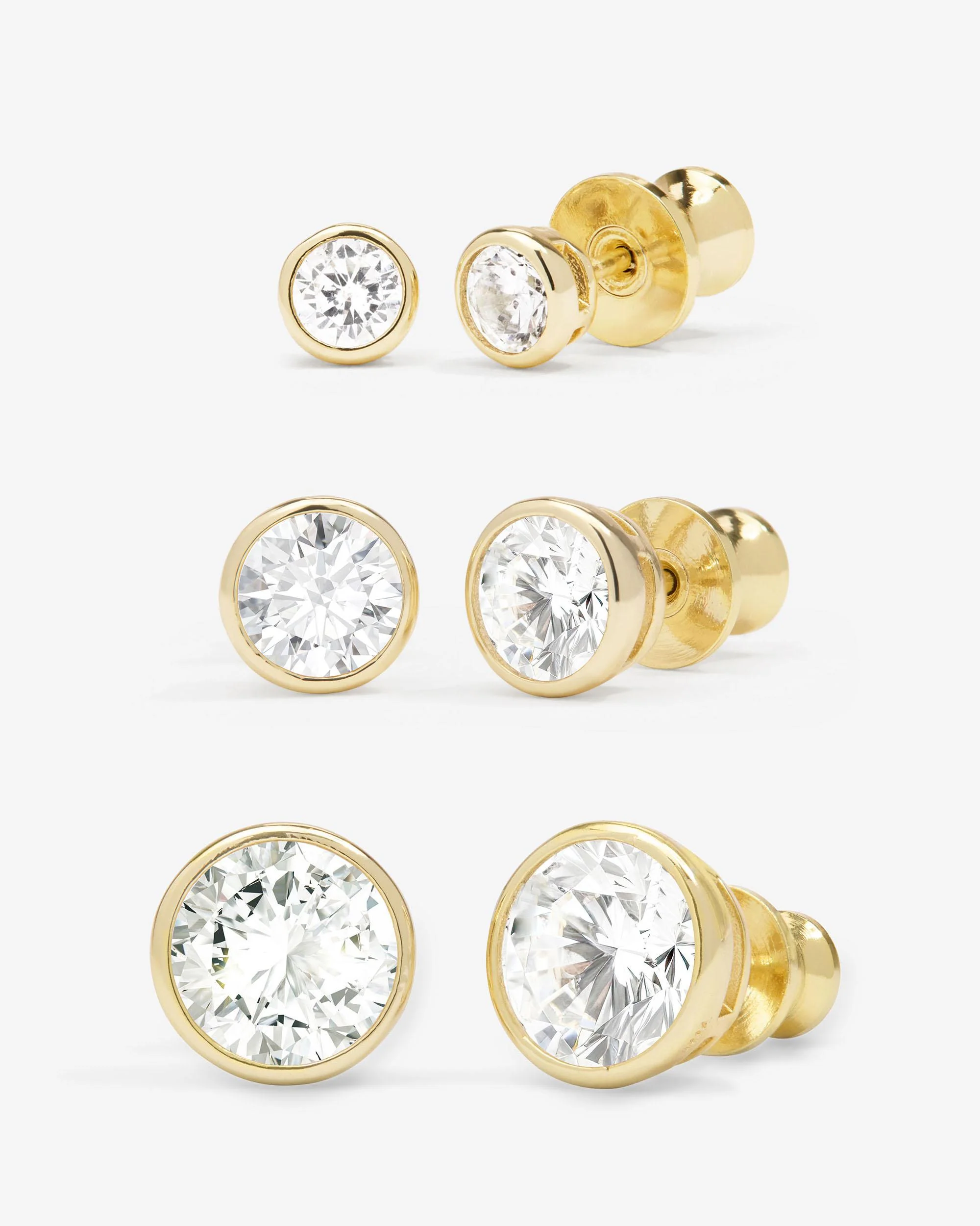 Baroness Stud Set - Gold|White Diamondettes