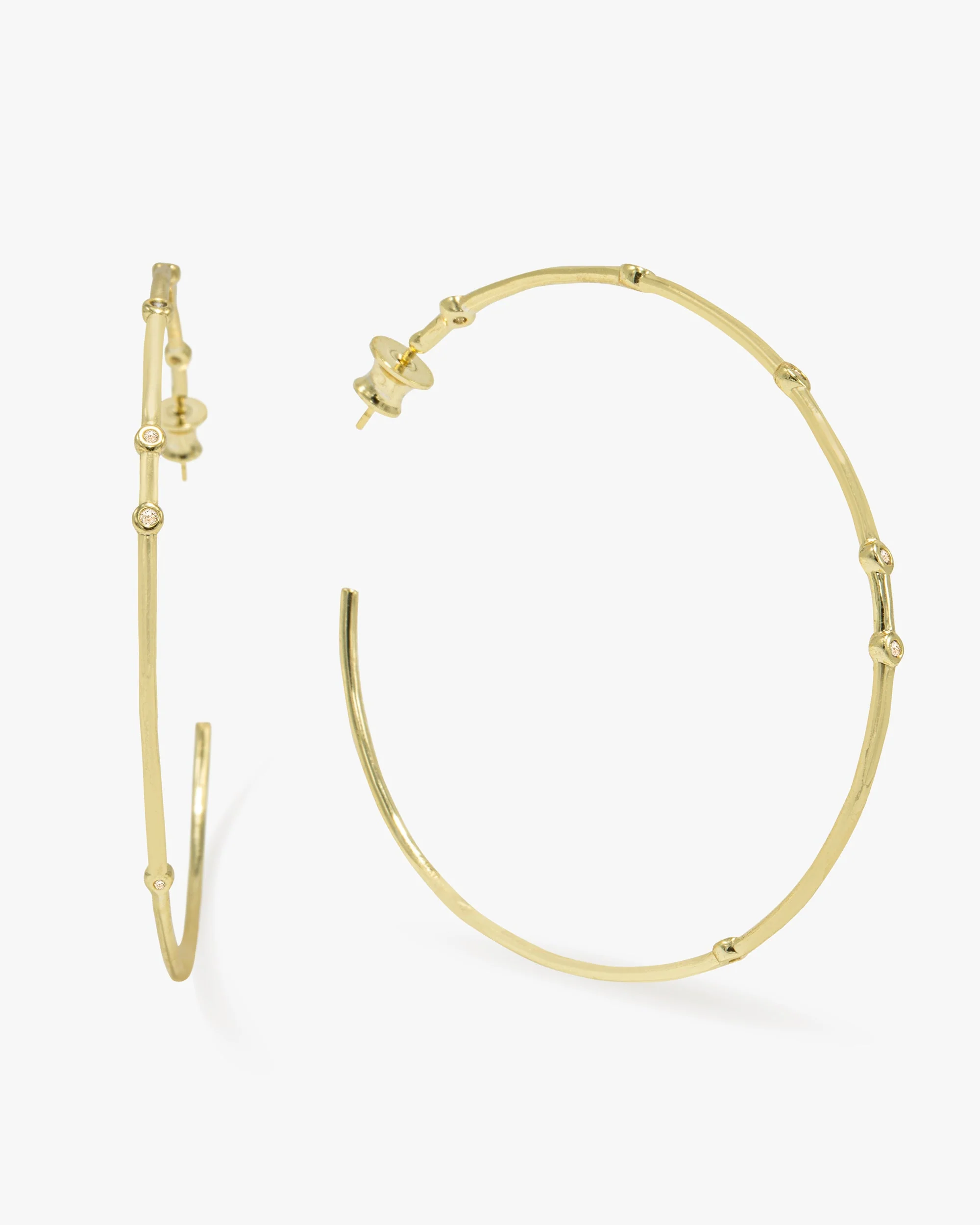 Big Ass Hoops 2.5" - Gold|White Diamondettes