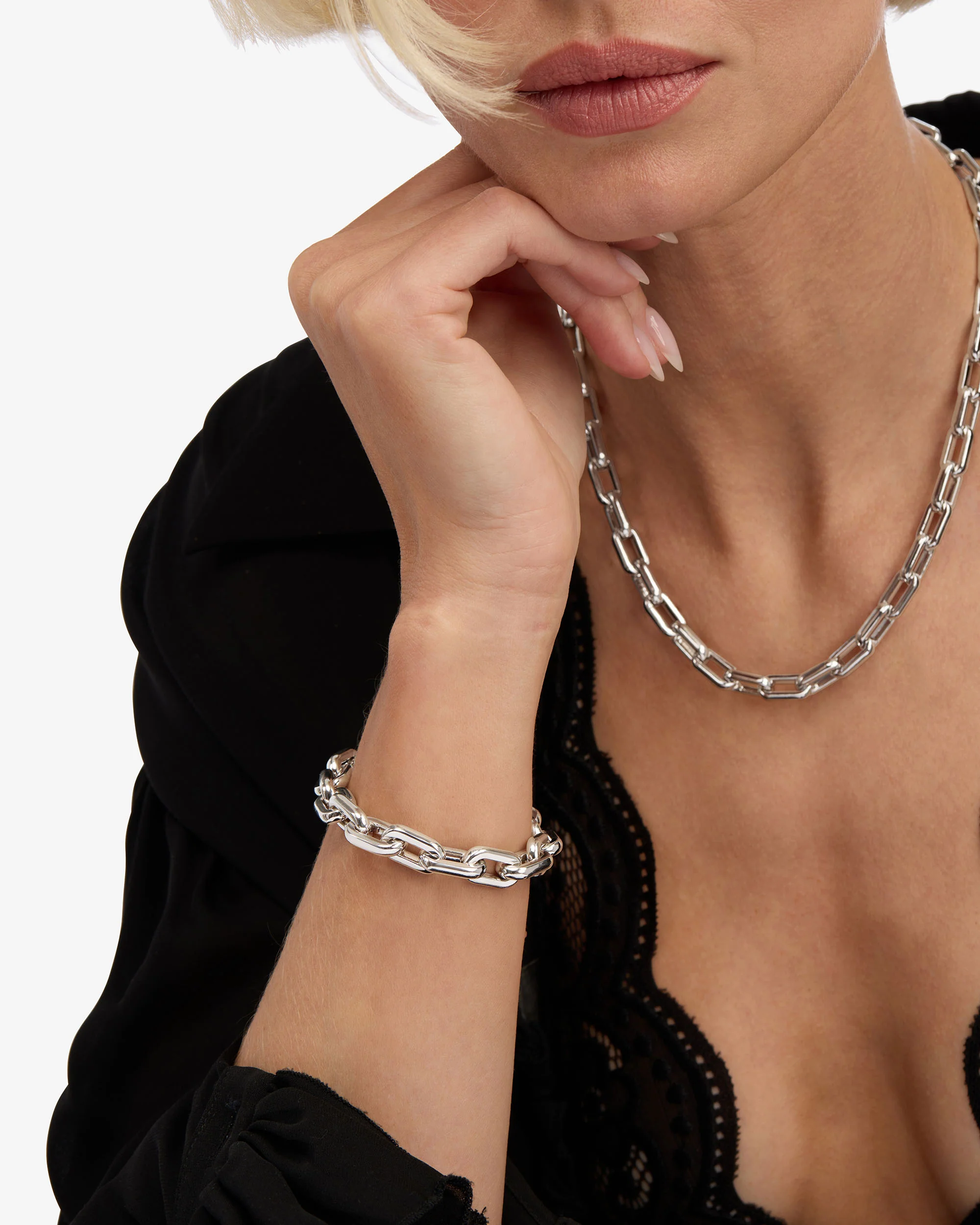 Frankie Chain Bracelet 10mm - Silver - Image 3