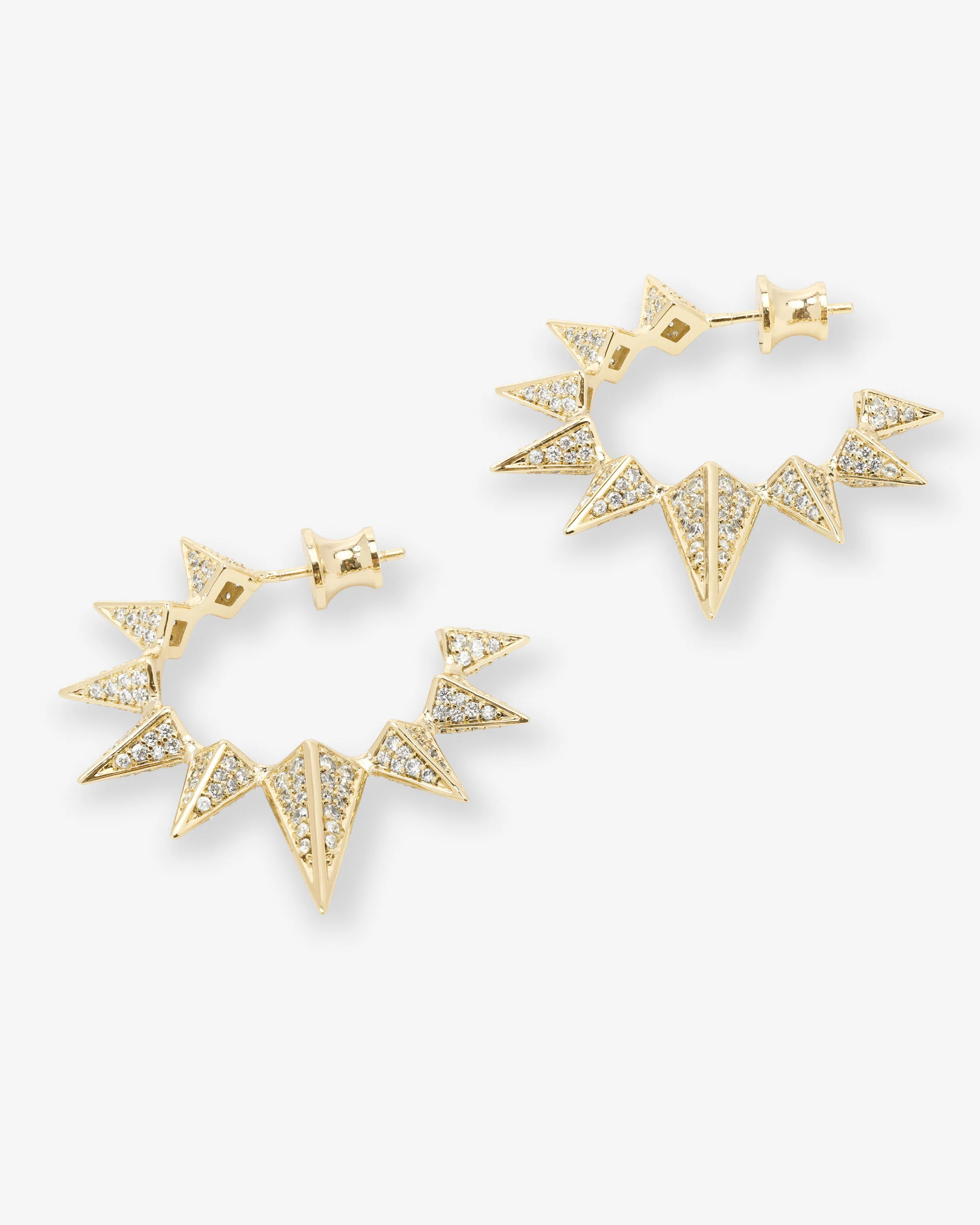 Gabriella's Big Sista Pavé Hoops - Gold|White Diamondettes - Image 3