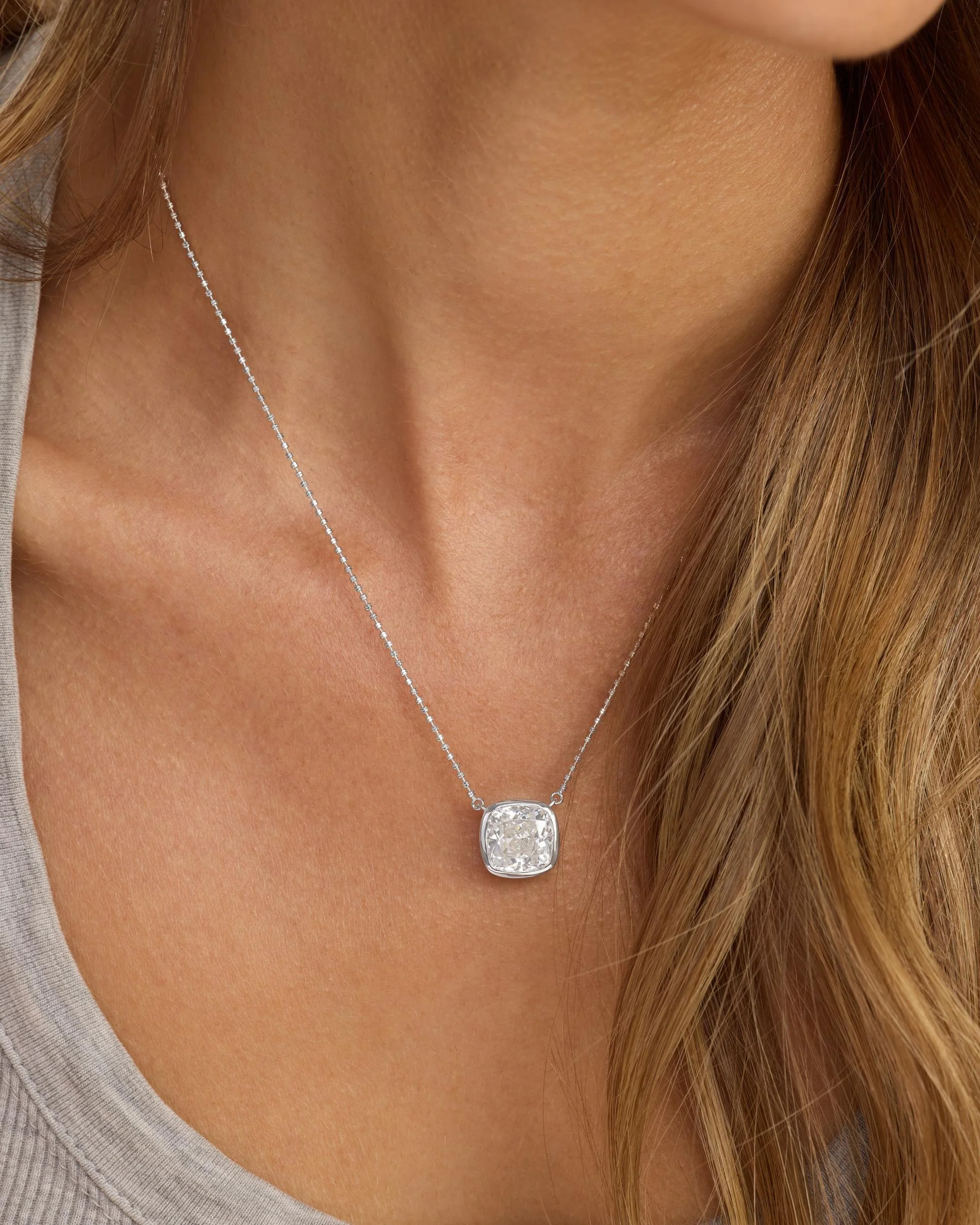Hello Flawless Necklace - Silver|White Diamondettes - Image 2