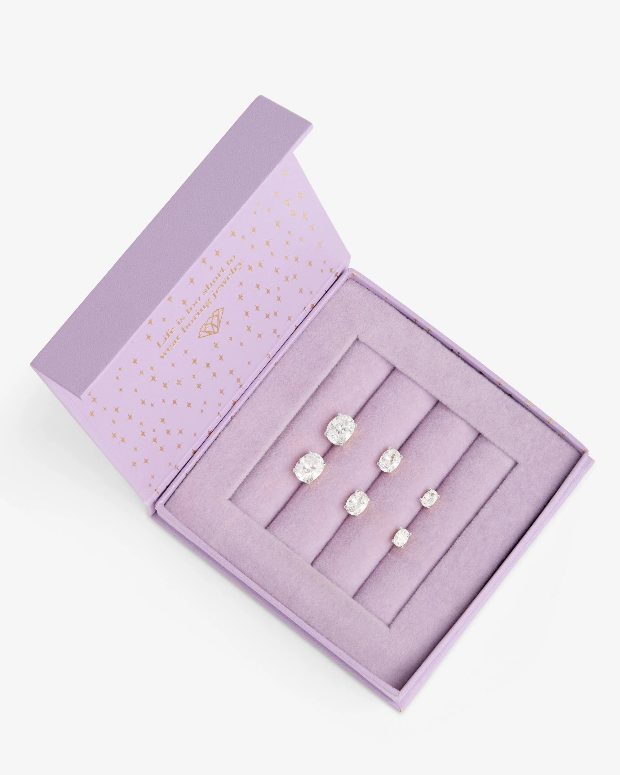 Hello Gorgeous Stud Set - Silver|White Diamondettes - Image 4