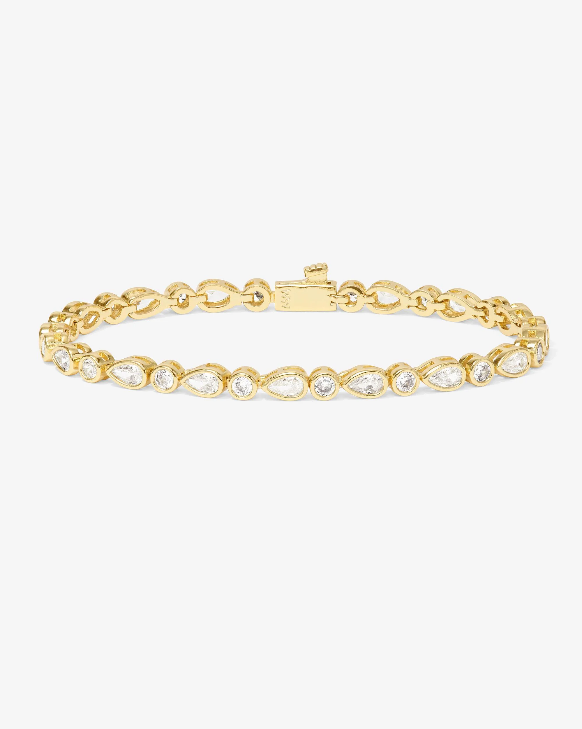 Isla Tennis Bracelet 3mm - Gold|White Diamondettes