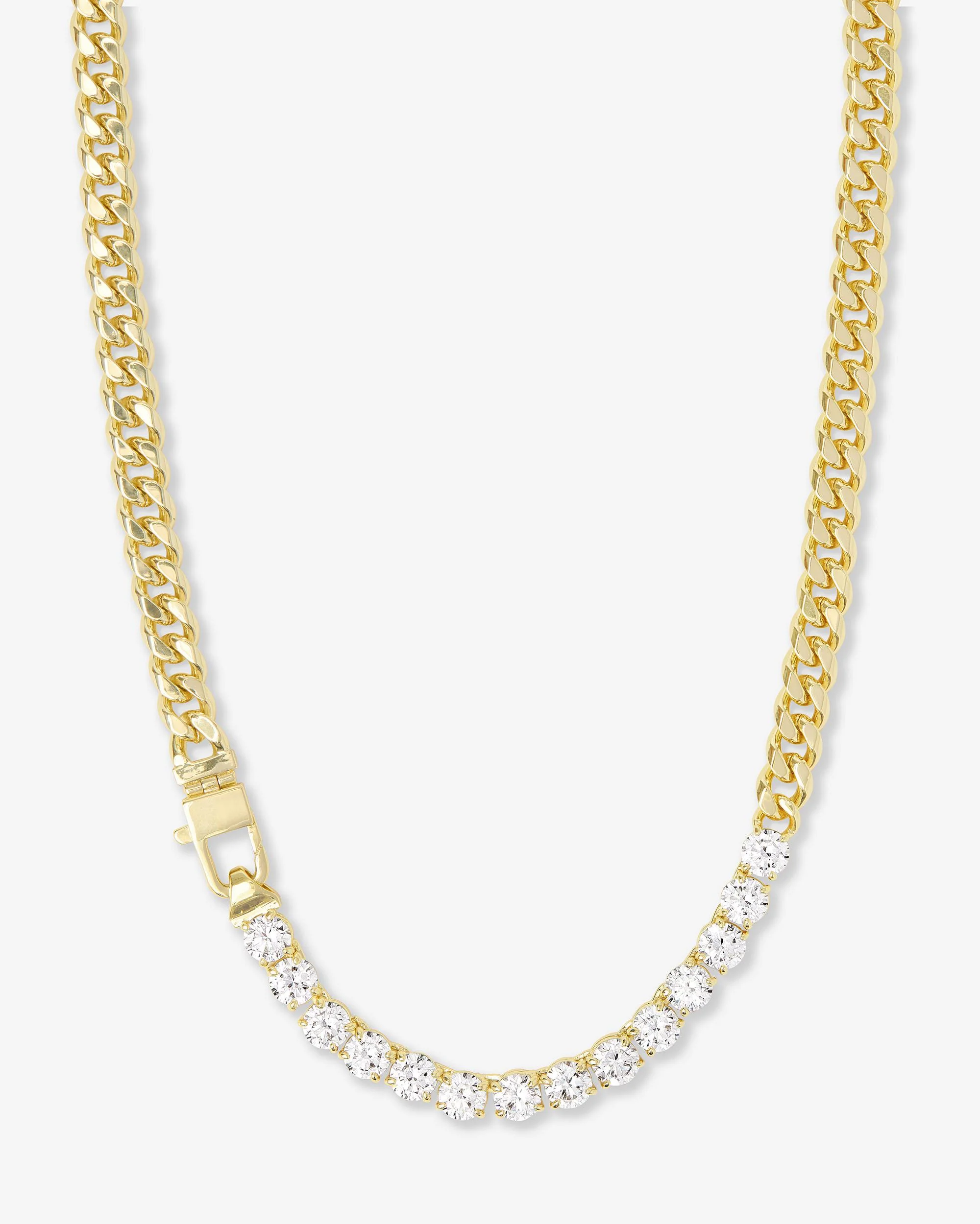 Julian REALLY Loves Diamonds Necklace 6.8mm - Gold|White Diamondettes