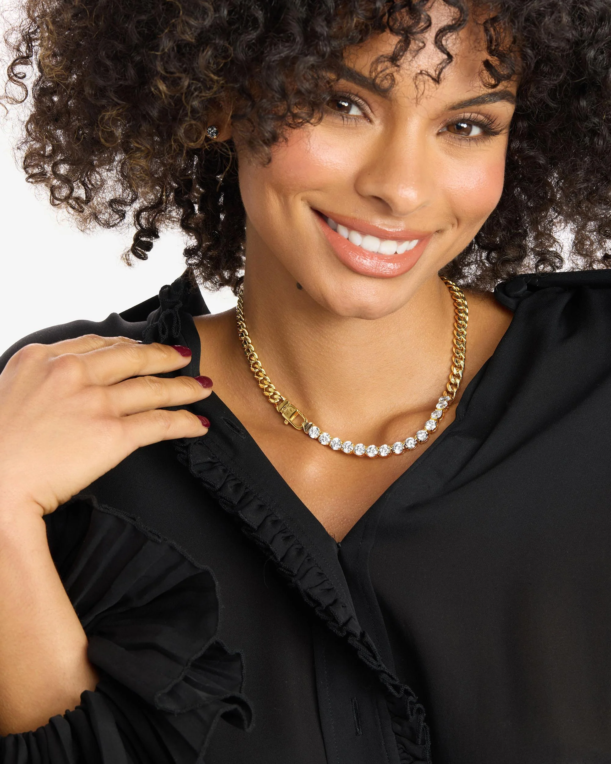 Julian REALLY Loves Diamonds Necklace 6.8mm - Gold|White Diamondettes - Image 2