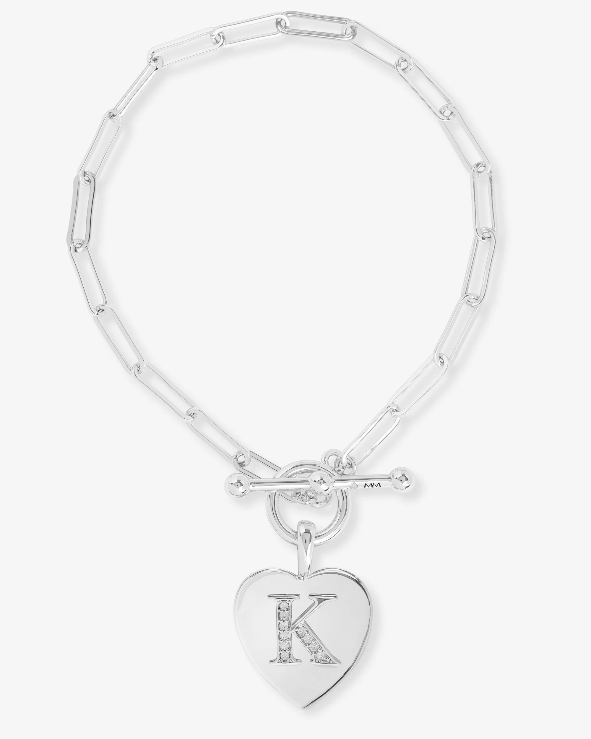 Love Letters Charm Bracelet - Silver|White Diamondettes - Image 11