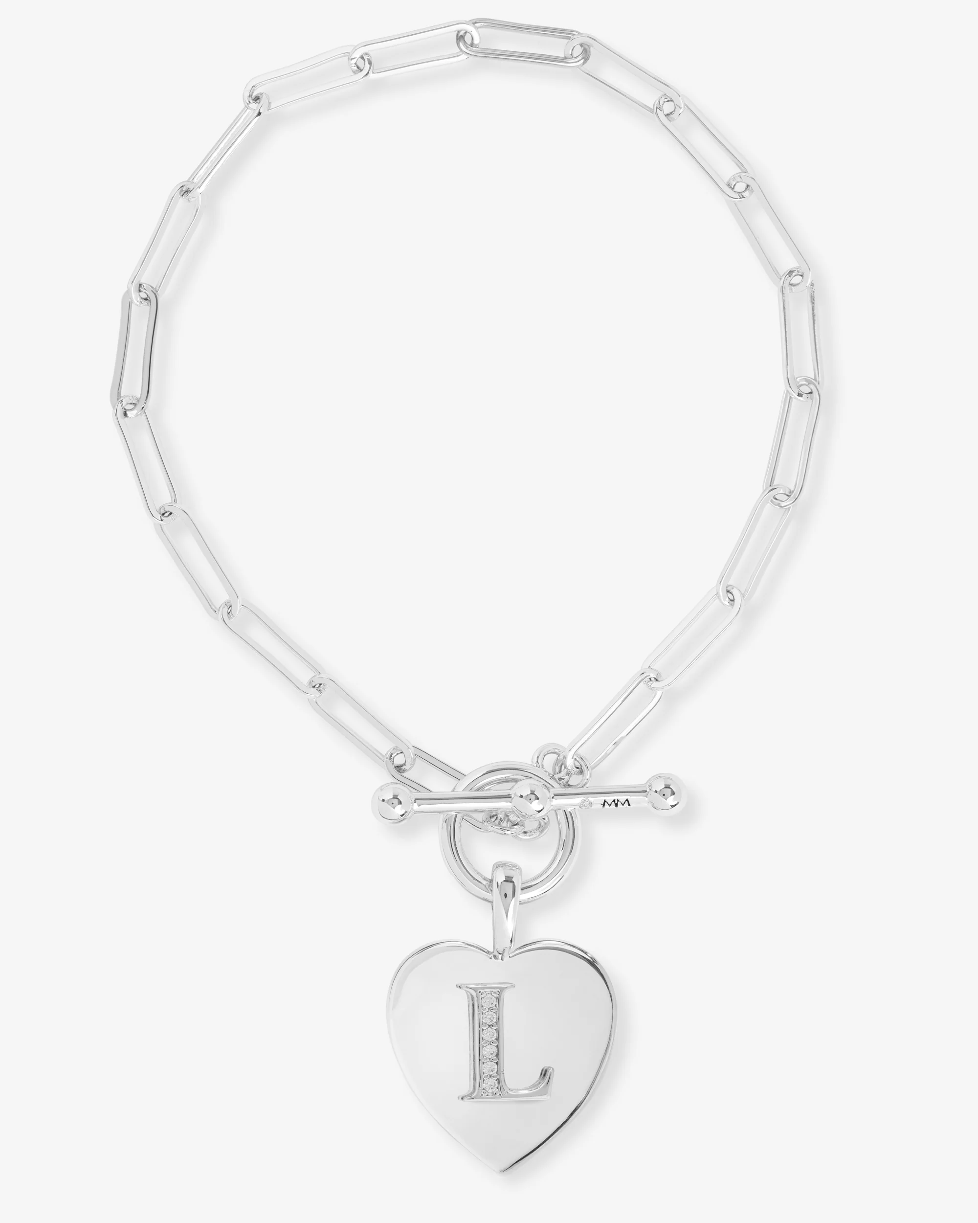 Love Letters Charm Bracelet - Silver|White Diamondettes - Image 12
