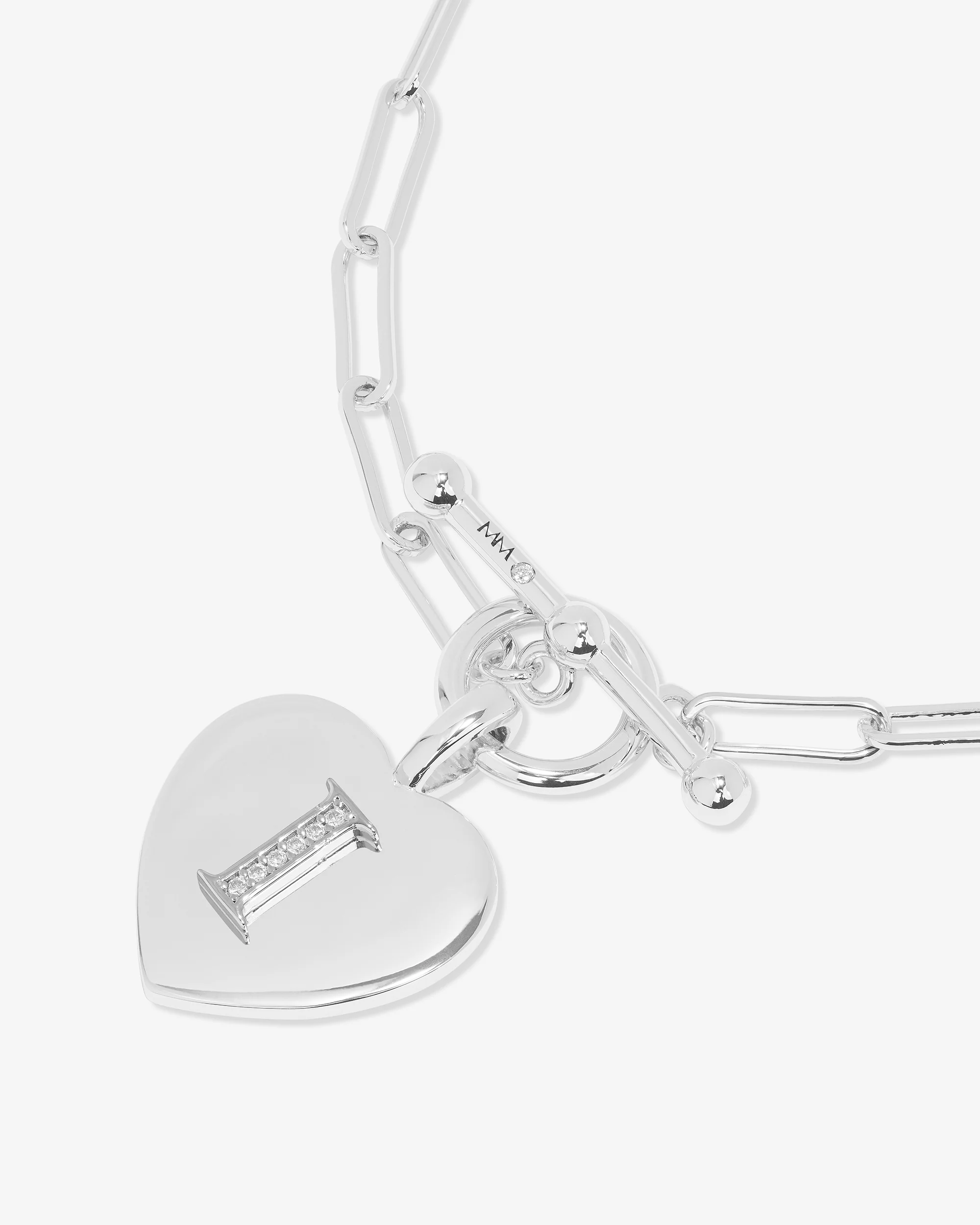 Love Letters Charm Bracelet - Silver|White Diamondettes - Image 36