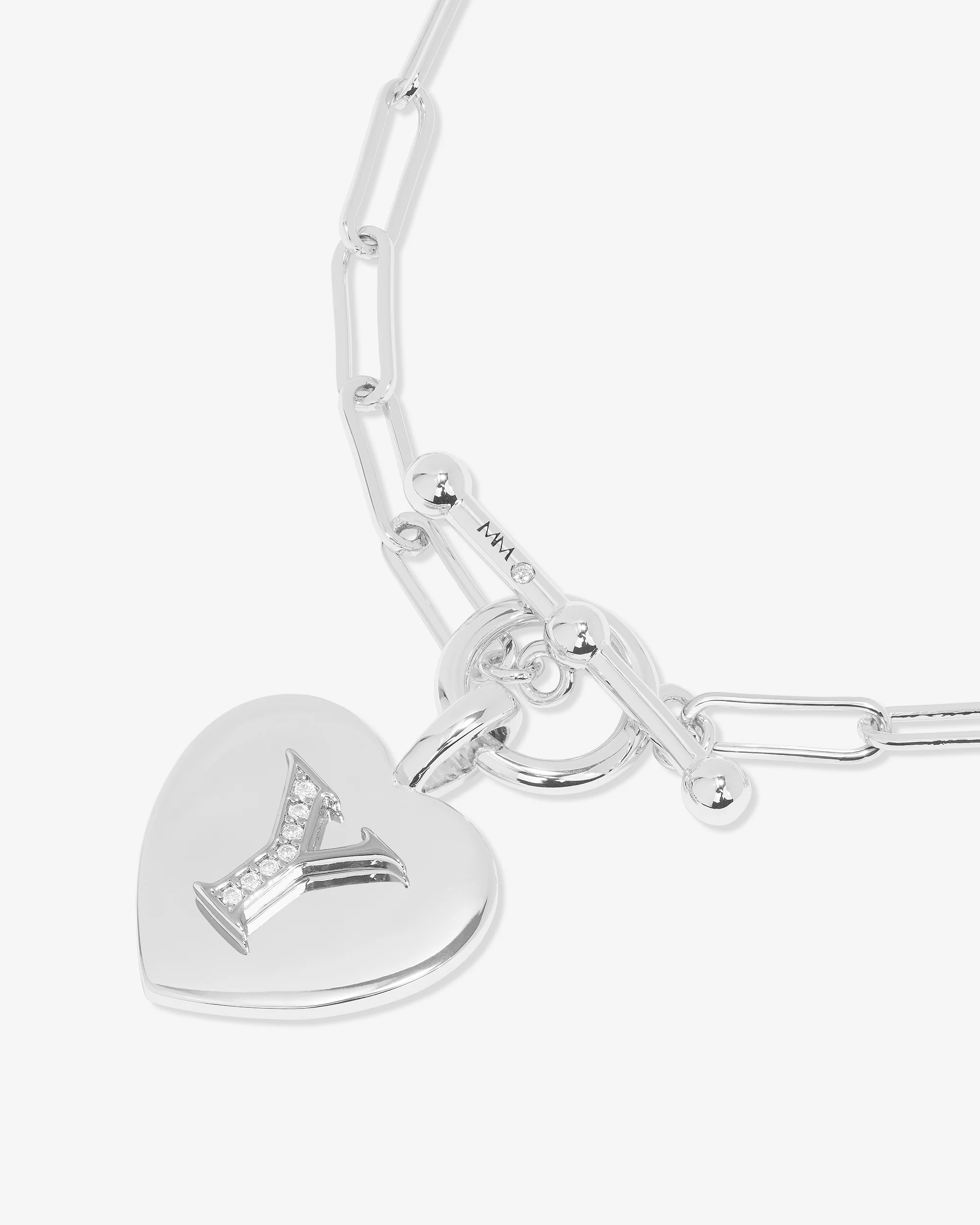 Love Letters Charm Bracelet - Silver|White Diamondettes - Image 52