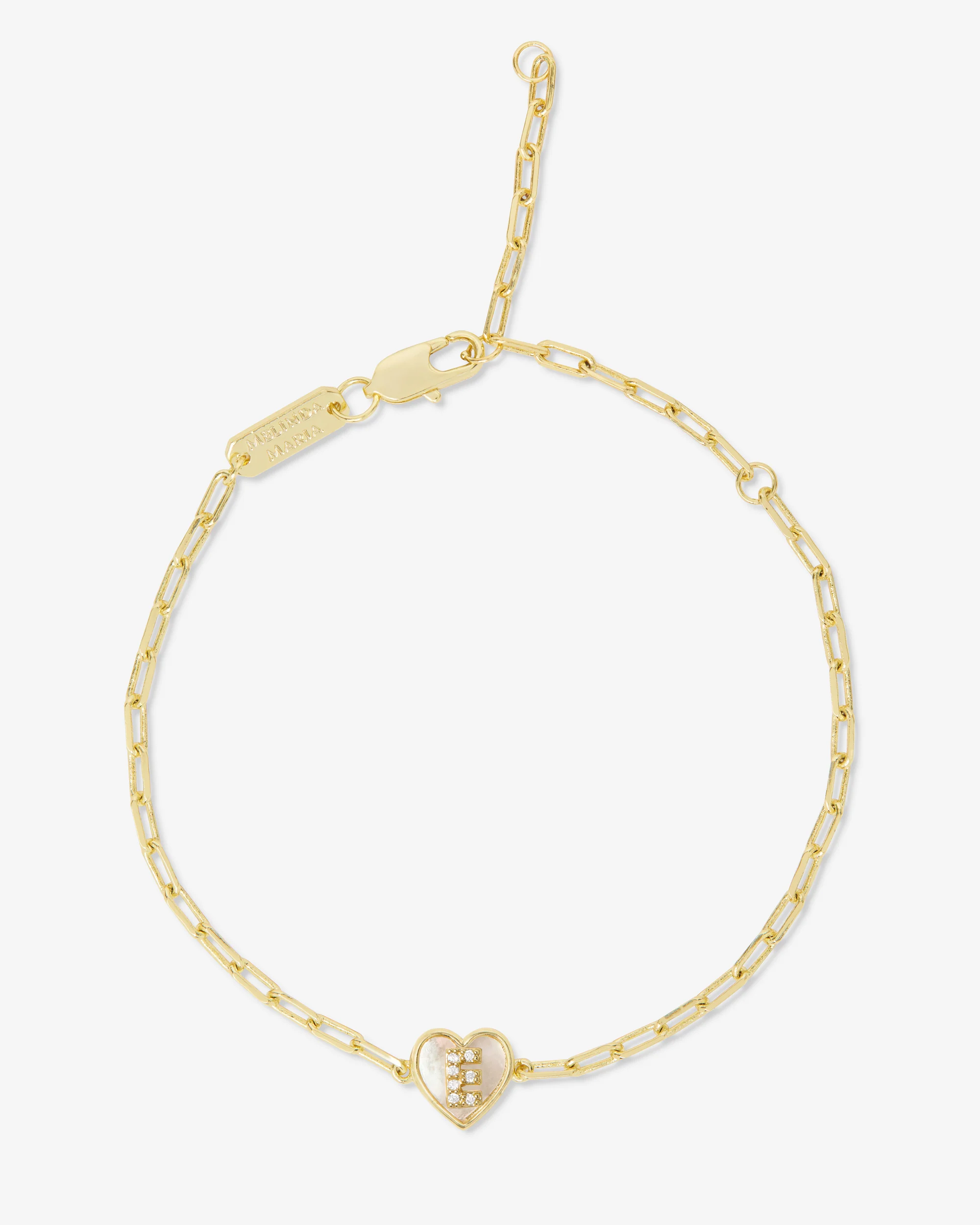 Love Letters Heart Bracelet - Gold|White Diamondettes - Image 5