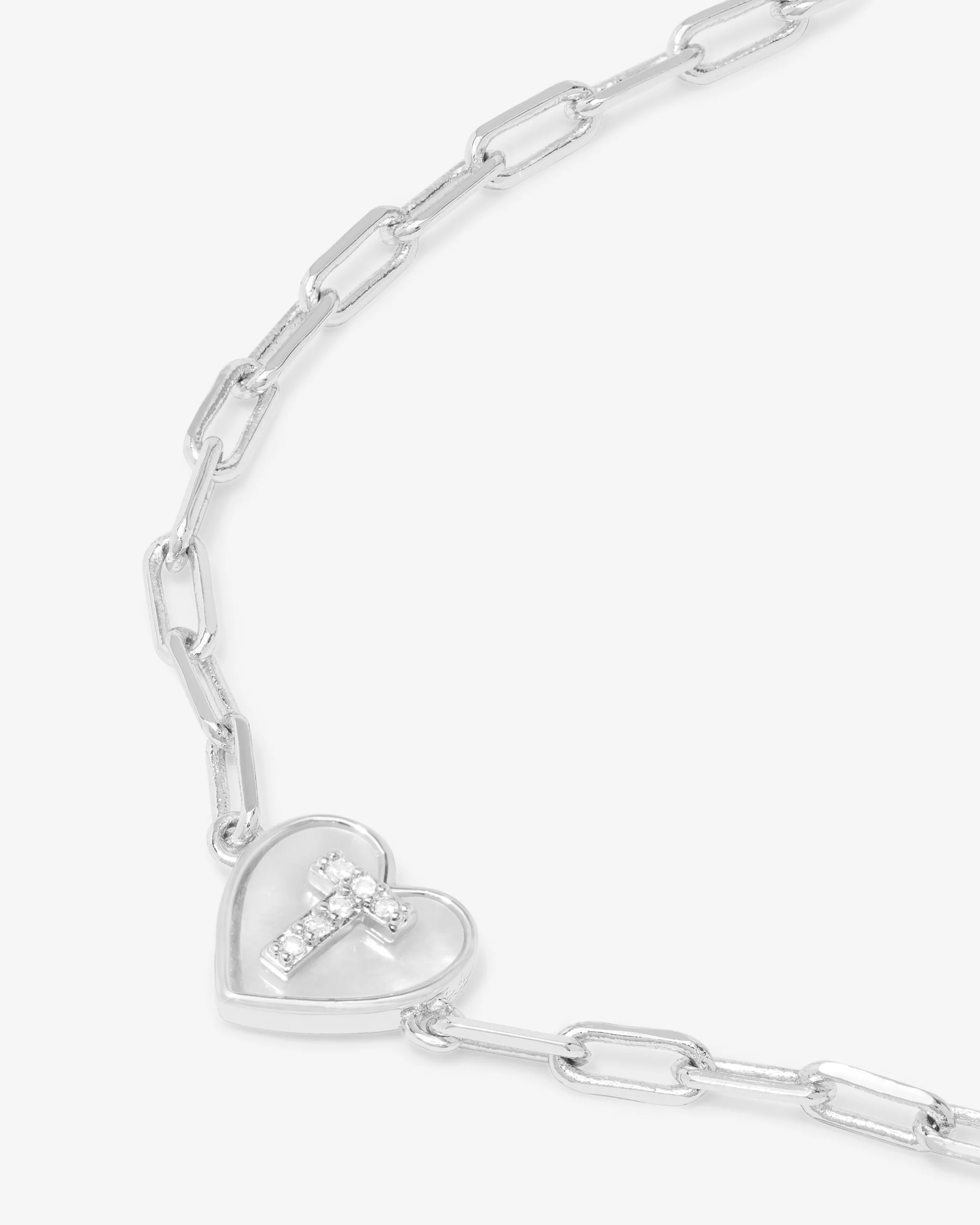 Love Letters Heart Bracelet - Silver|White Diamondettes - Image 47