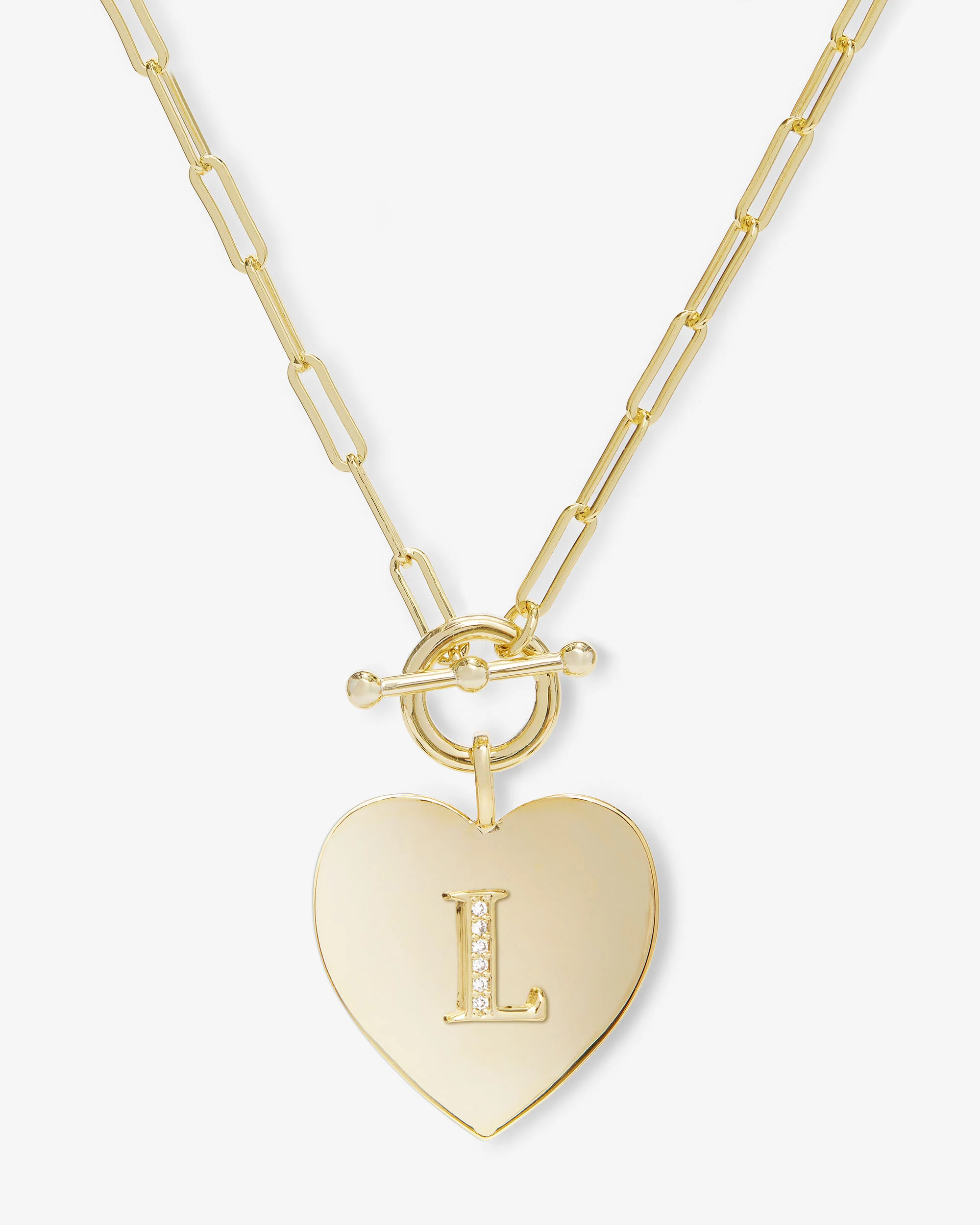 Love Letters Heart Necklace - Gold|White Diamondettes - Image 12