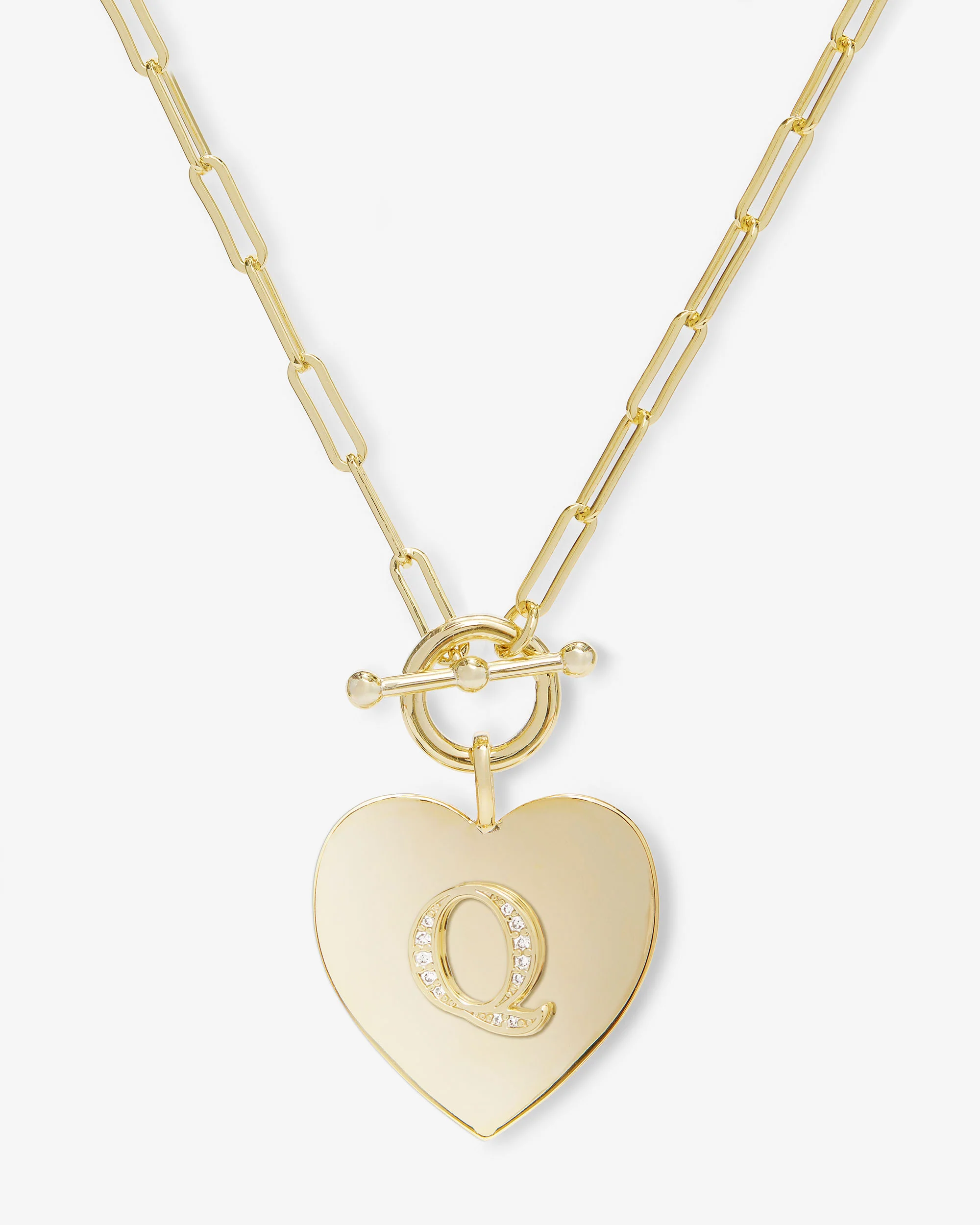 Love Letters Heart Necklace - Gold|White Diamondettes - Image 17