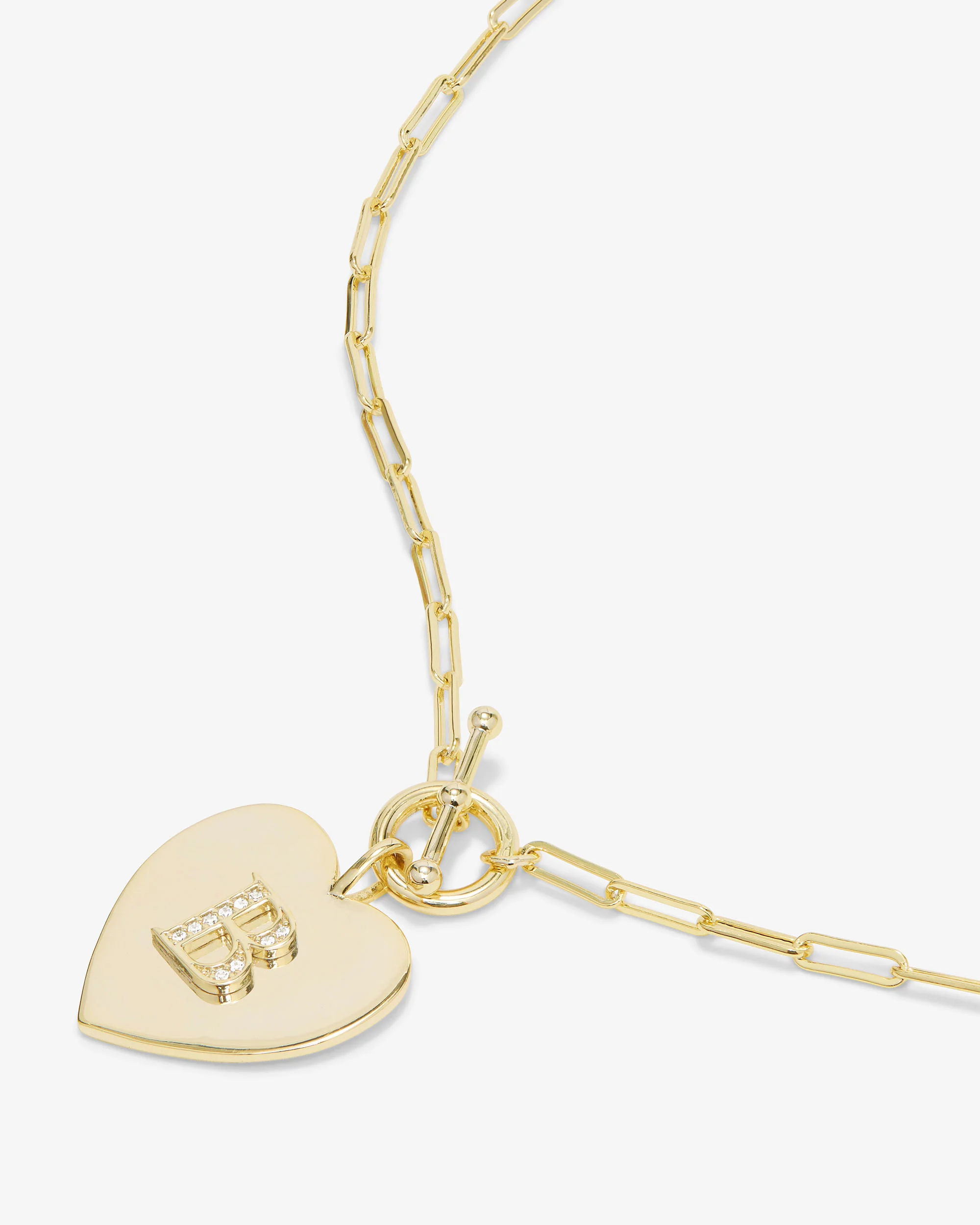 Love Letters Heart Necklace - Gold|White Diamondettes - Image 29