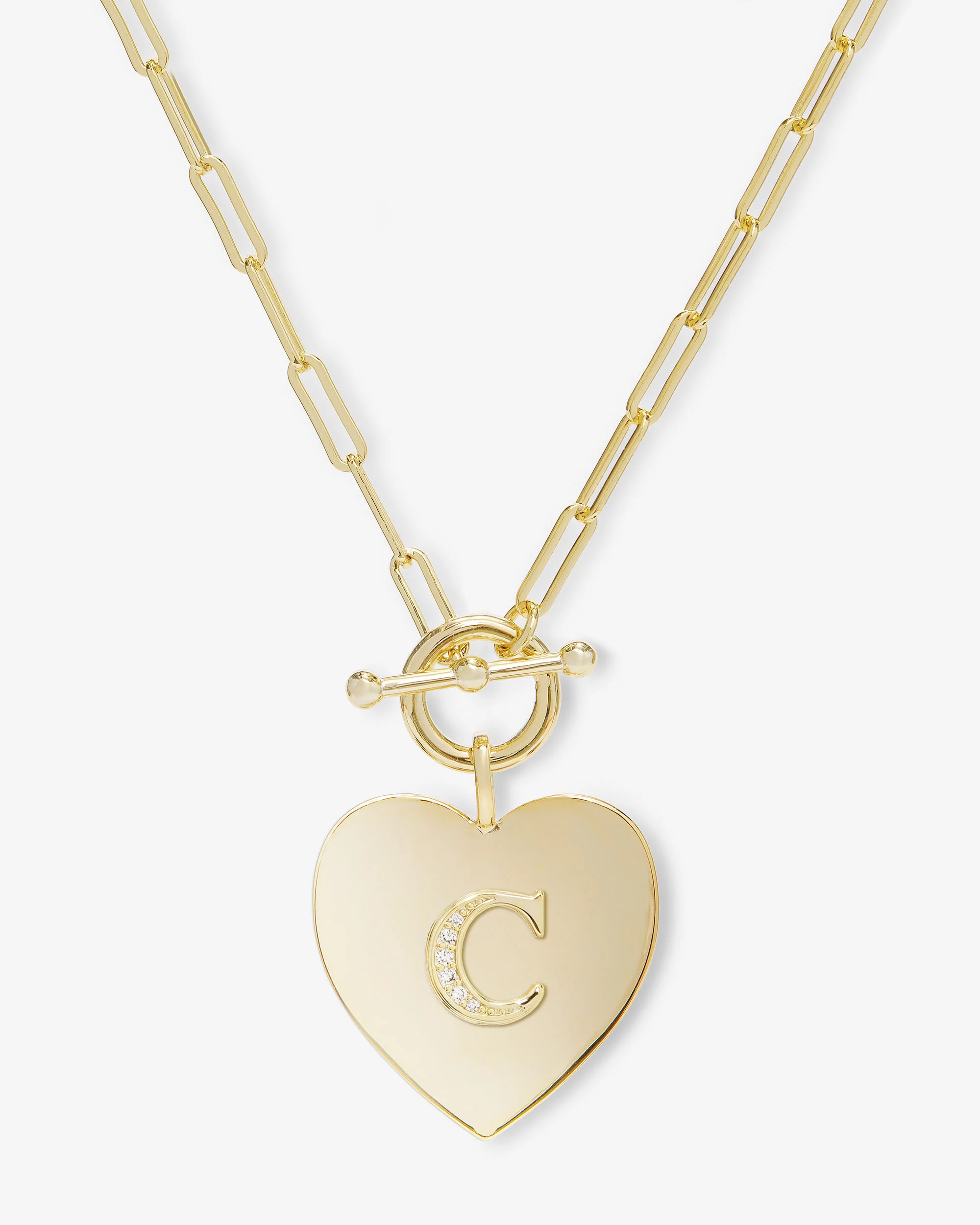 Love Letters Heart Necklace - Gold|White Diamondettes - Image 3