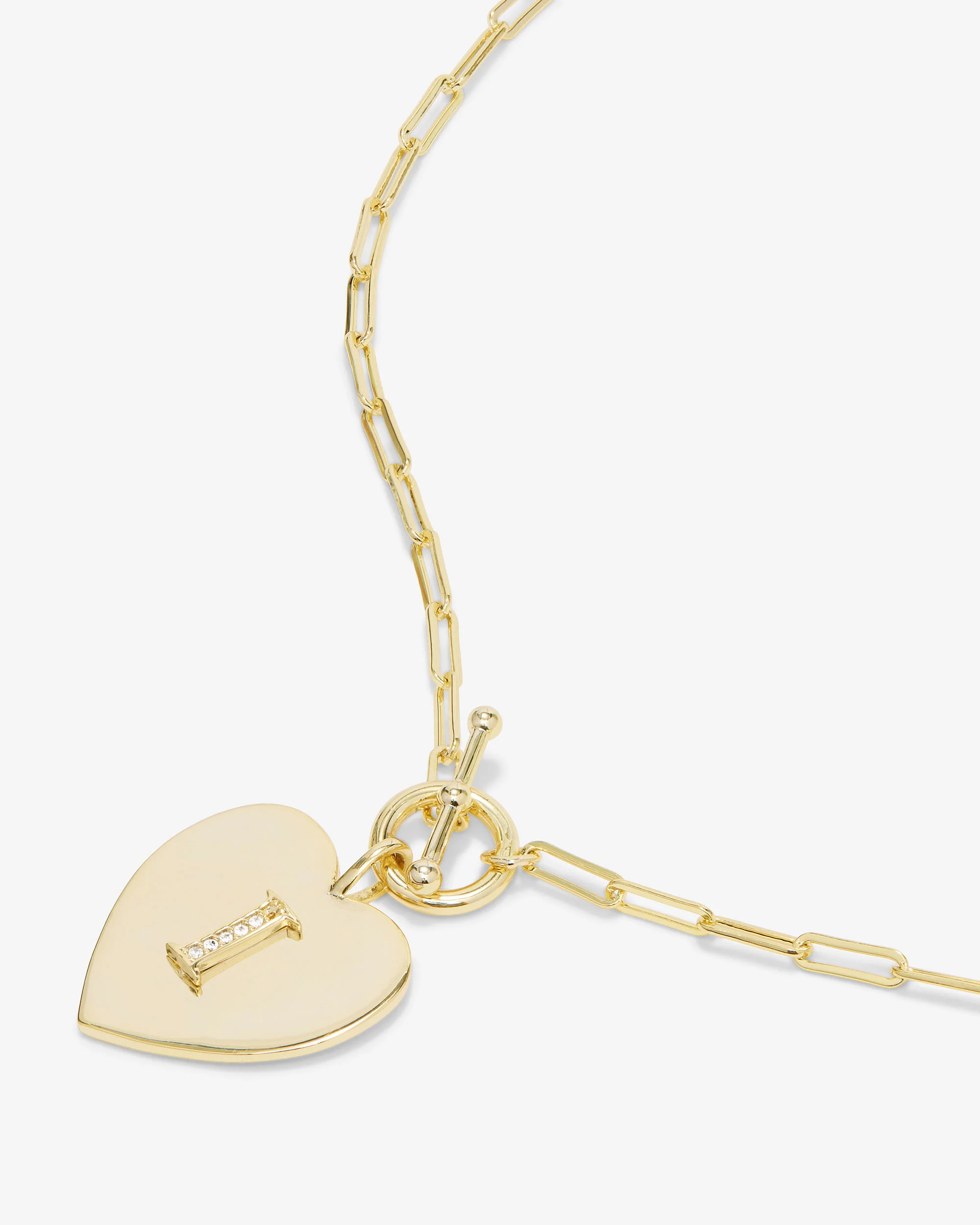 Love Letters Heart Necklace - Gold|White Diamondettes - Image 36