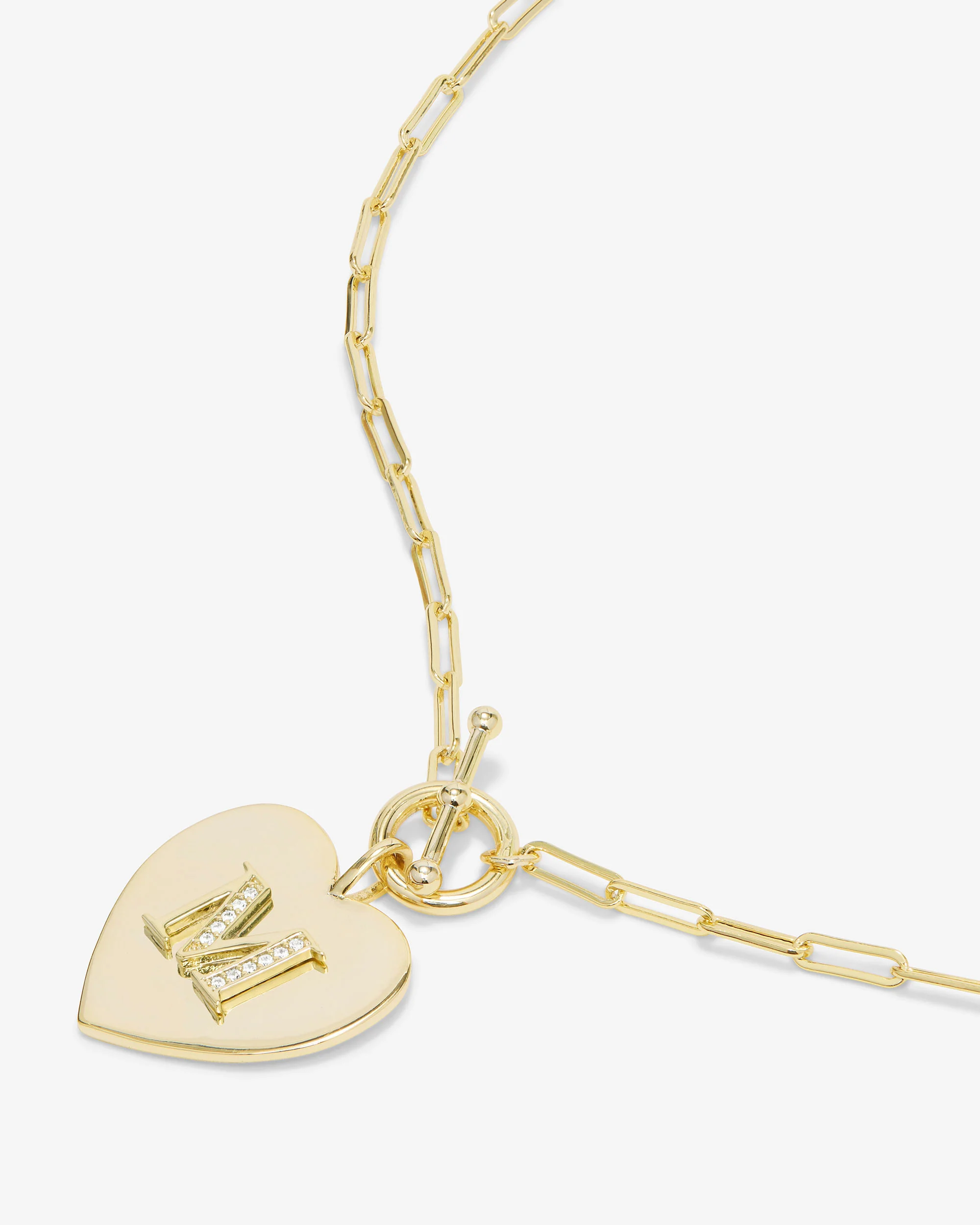 Love Letters Heart Necklace - Gold|White Diamondettes - Image 40