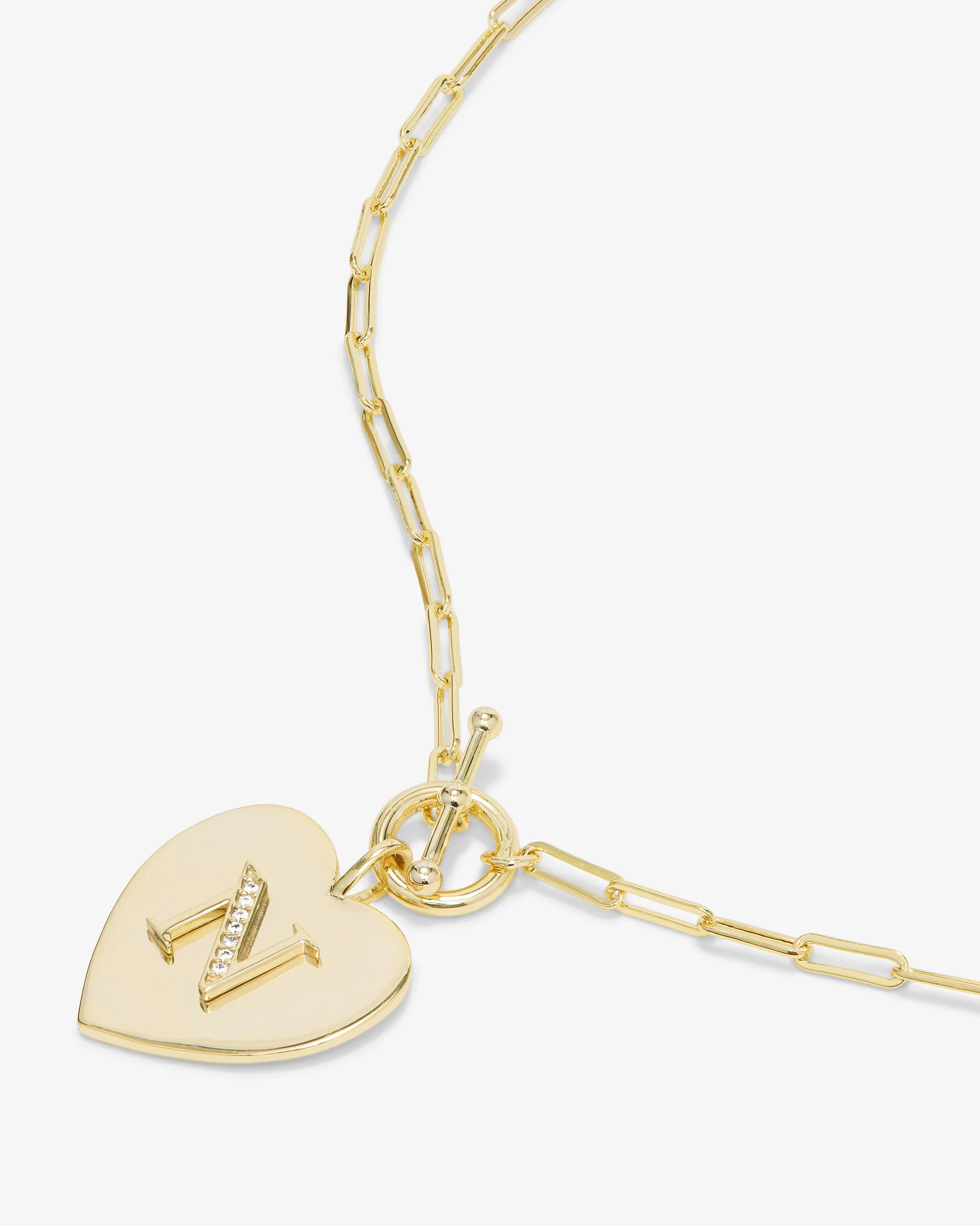 Love Letters Heart Necklace - Gold|White Diamondettes - Image 41