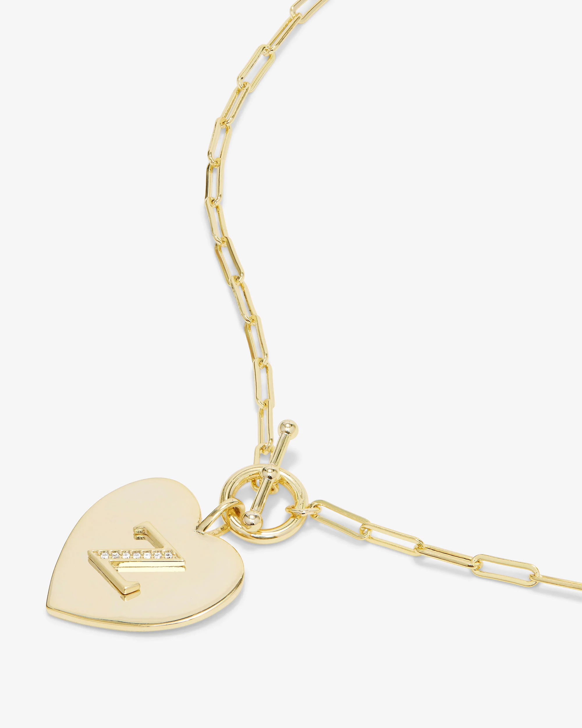 Love Letters Heart Necklace - Gold|White Diamondettes - Image 53