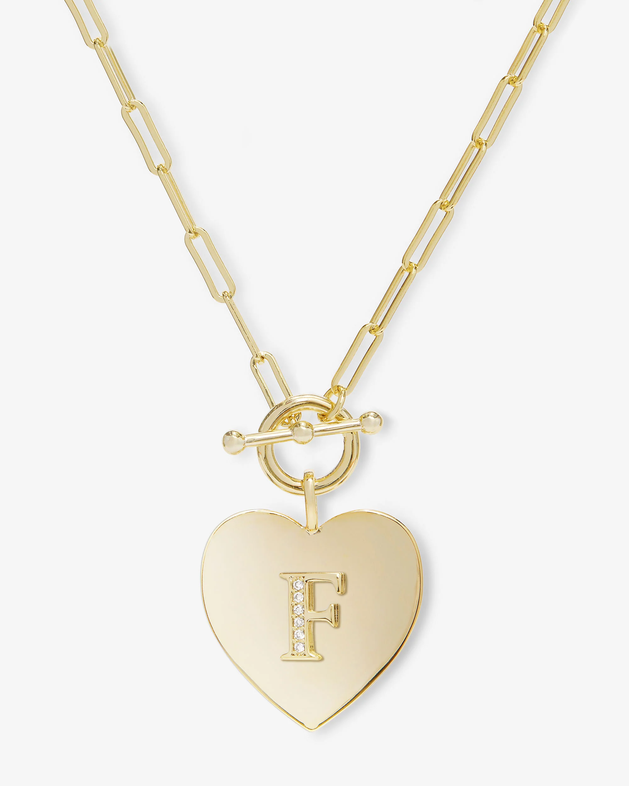 Love Letters Heart Necklace - Gold|White Diamondettes - Image 6