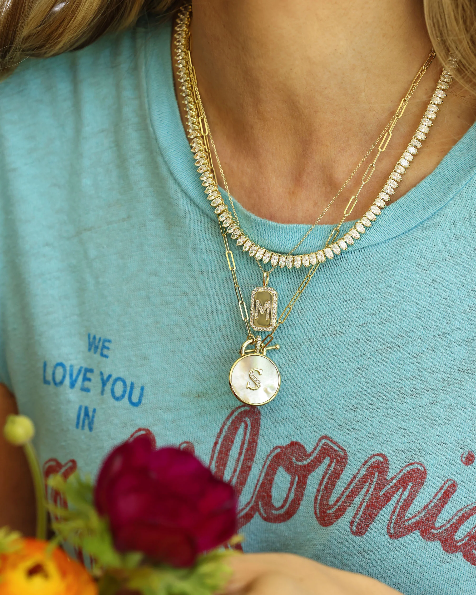 Love Letters Medallion Necklace 24mm - Gold - Image 56