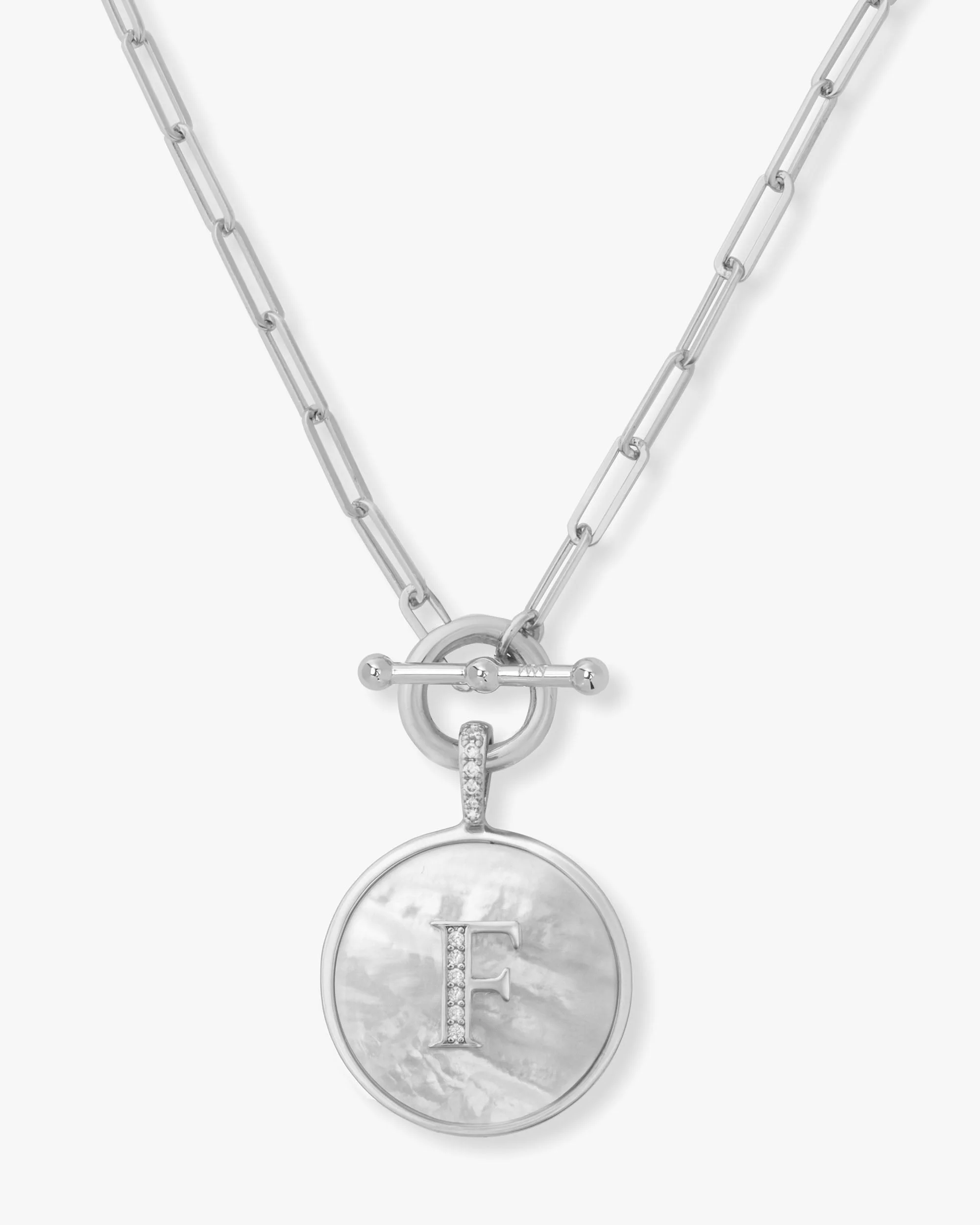 Love Letters Medallion Necklace 24mm - Silver - Image 6