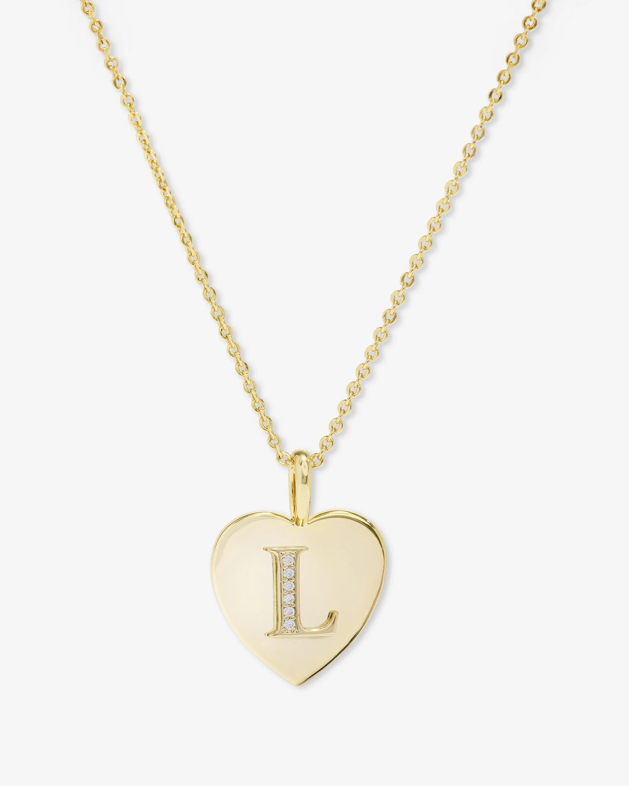 Love Letters Pendant Necklace - Gold|White Diamondettes - Image 12