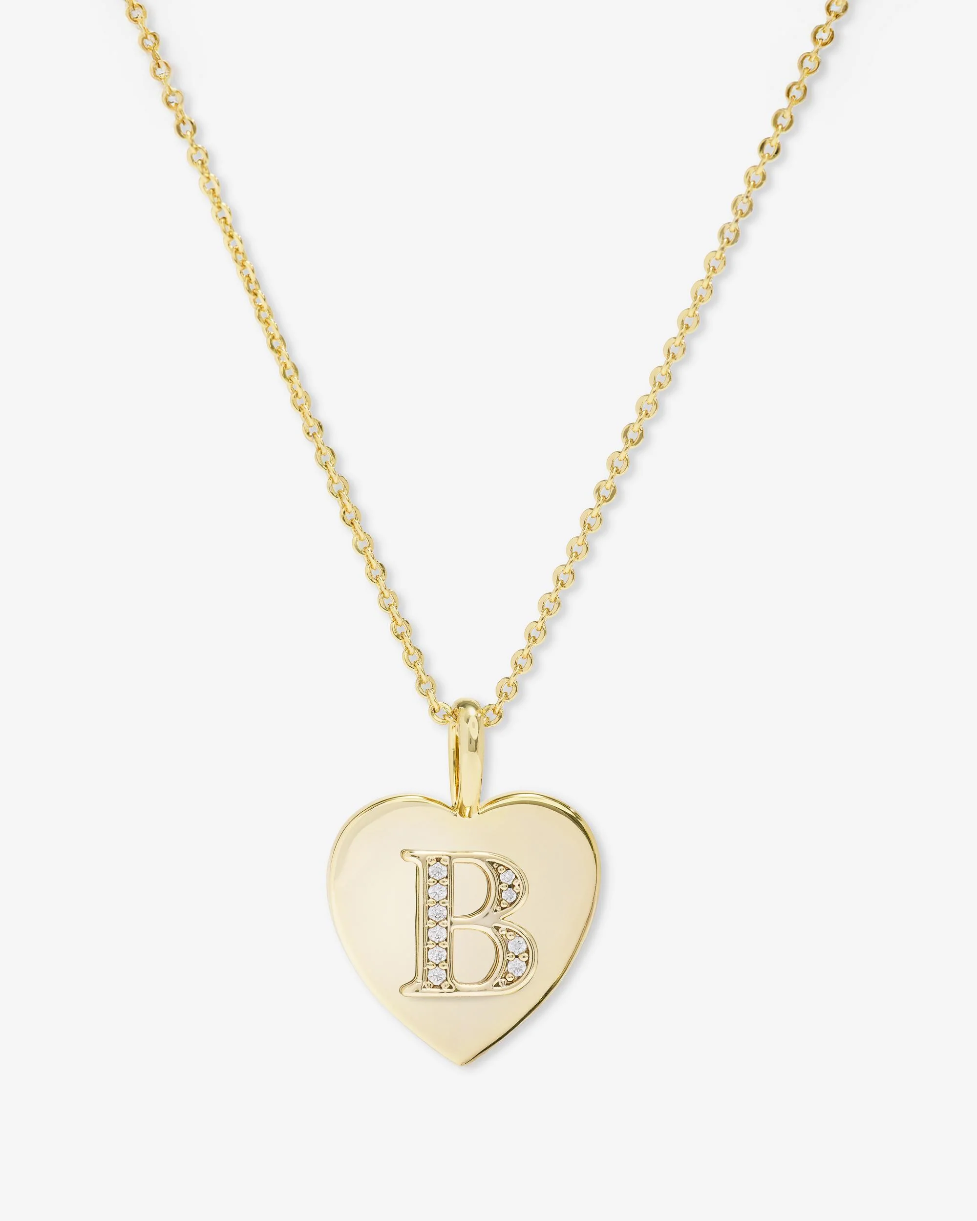 Love Letters Pendant Necklace - Gold|White Diamondettes - Image 2