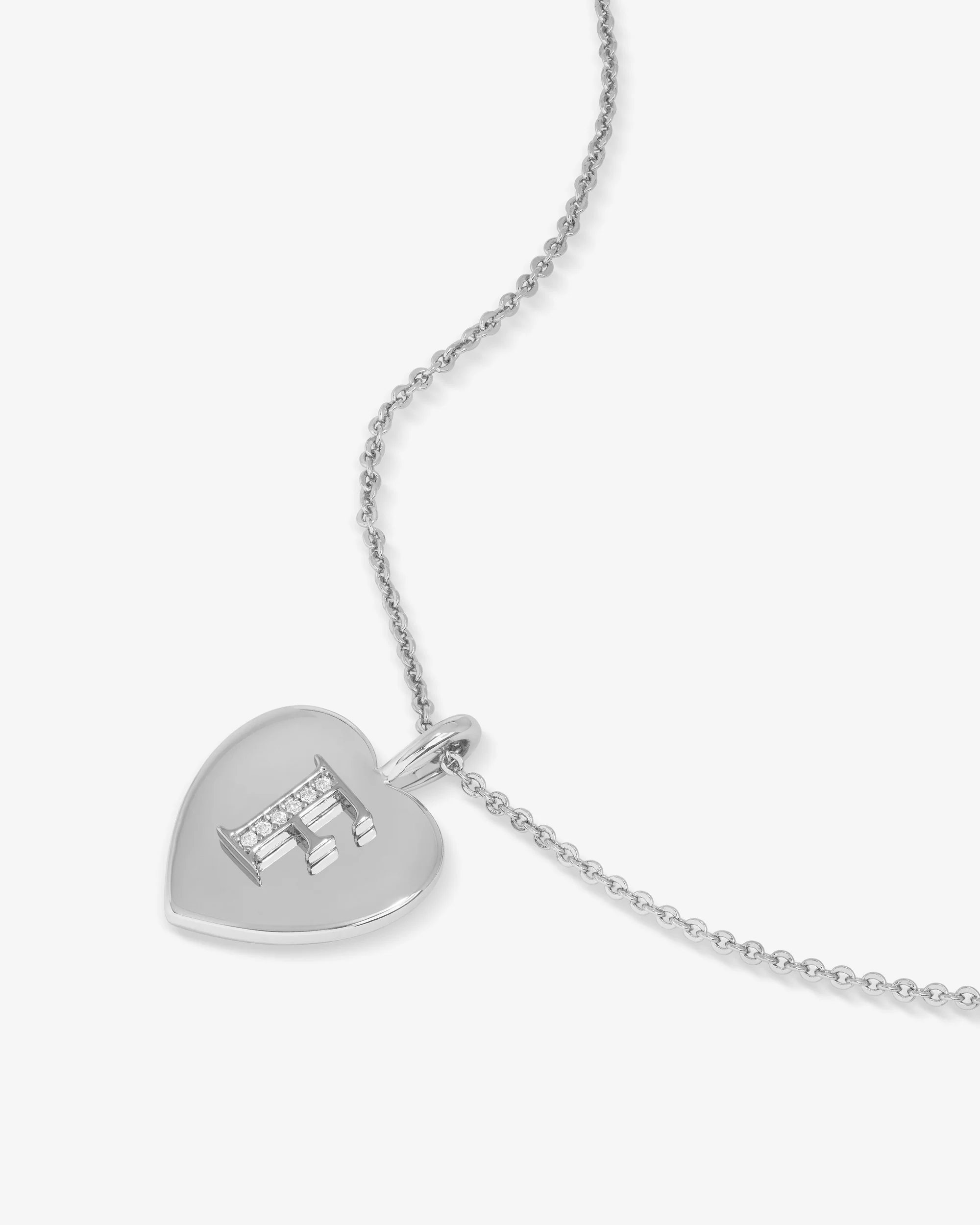 Love Letters Pendant Necklace - Silver|White Diamondettes - Image 33