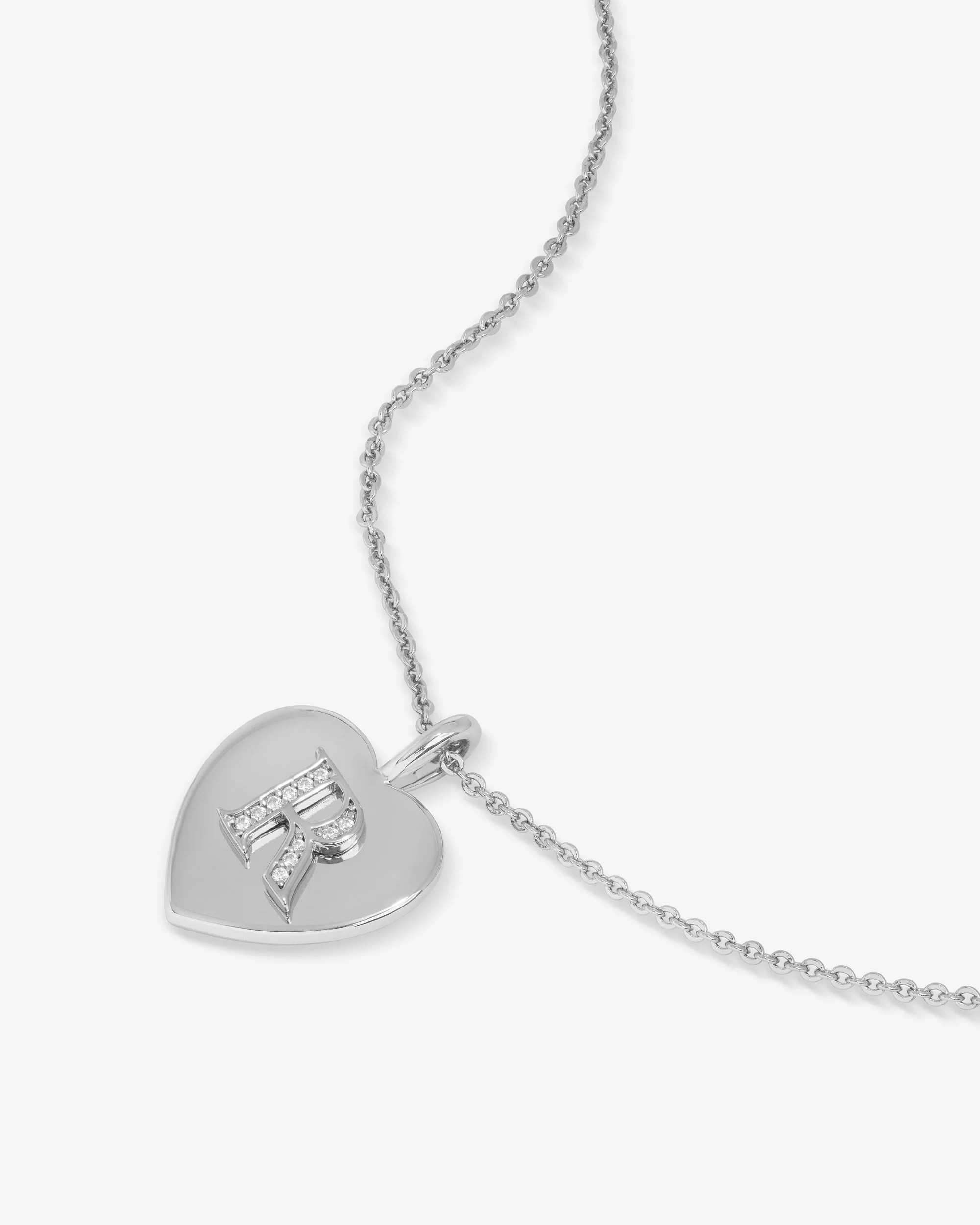 Love Letters Pendant Necklace - Silver|White Diamondettes - Image 45
