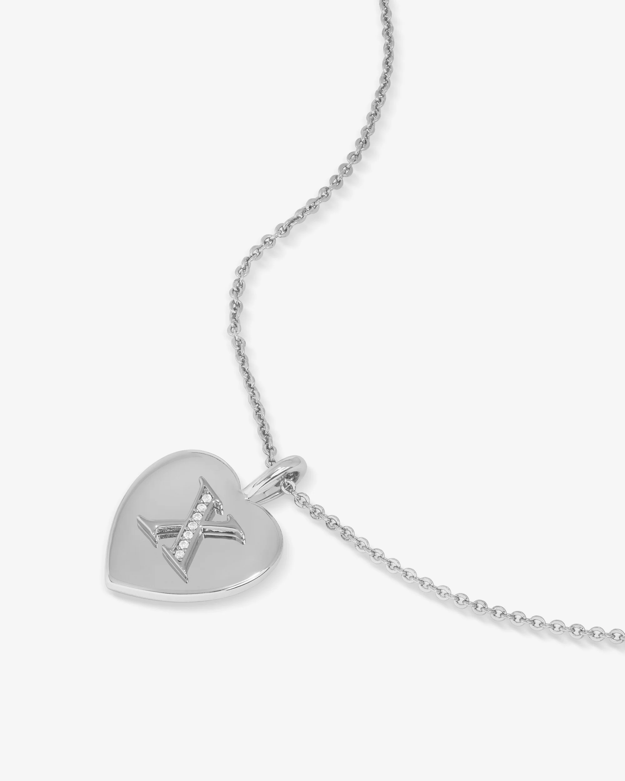 Love Letters Pendant Necklace - Silver|White Diamondettes - Image 51