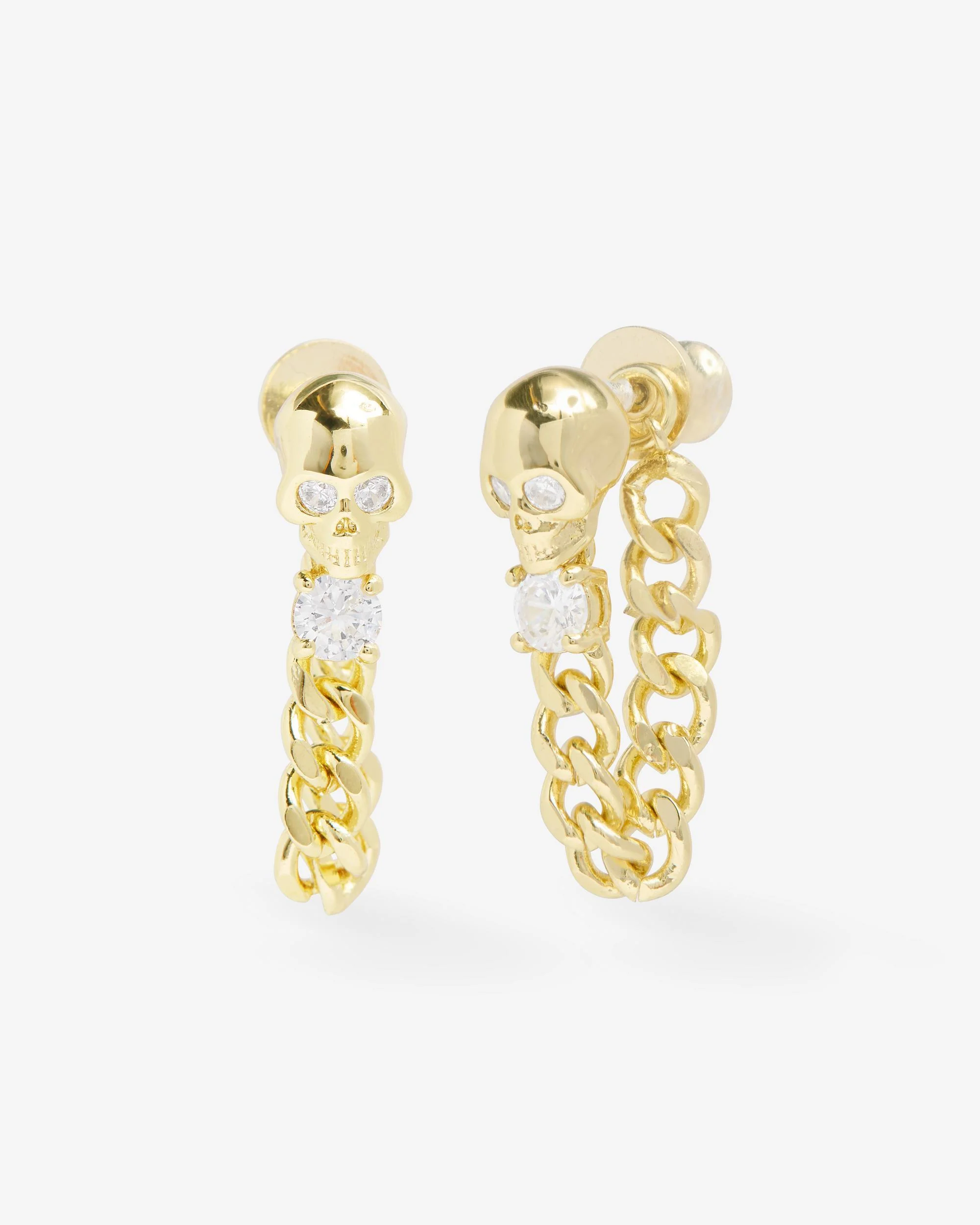 Ride or Die Soft Hoops 6.8mm - Gold|White Diamondettes