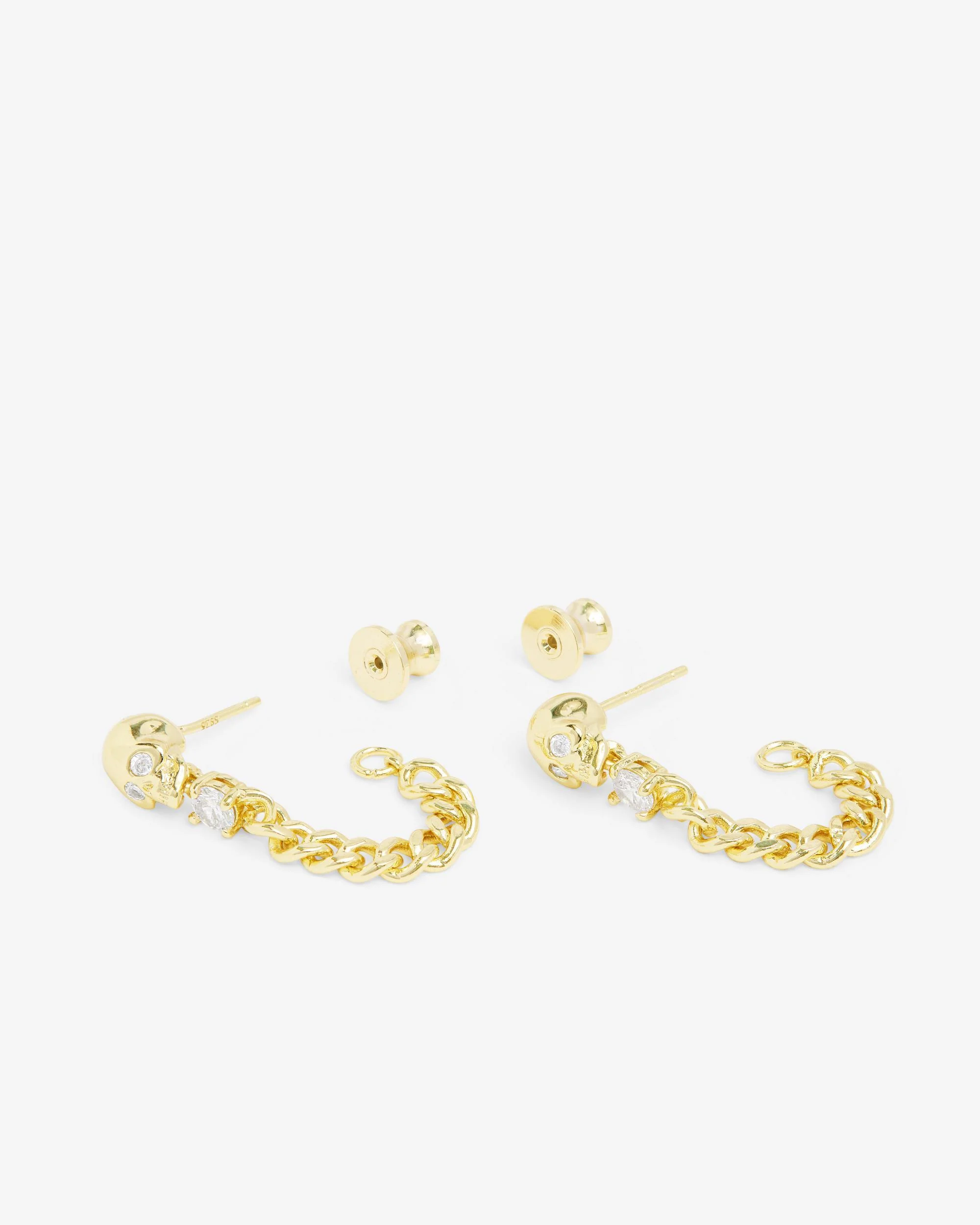 Ride or Die Soft Hoops 6.8mm - Gold|White Diamondettes - Image 3