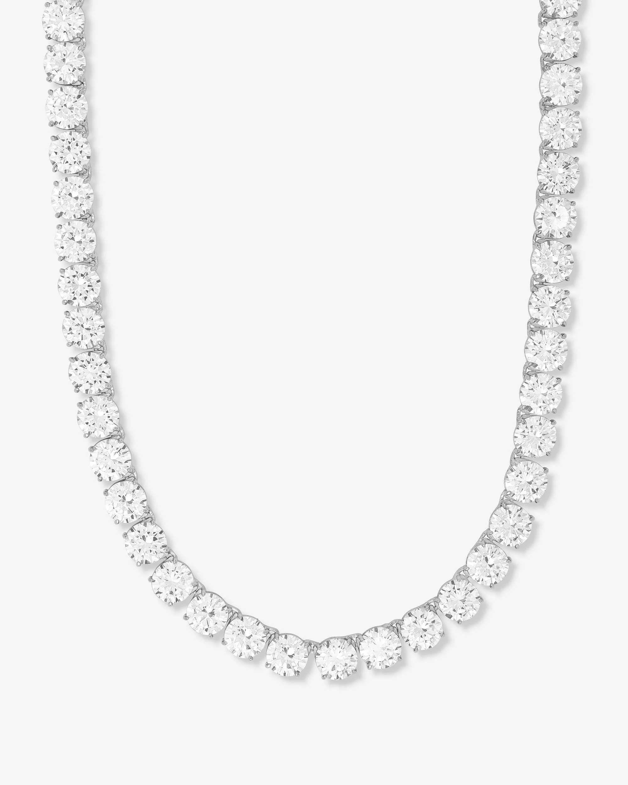 Royal Pet Tennis Necklace - Silver|White Diamondettes - Image 5