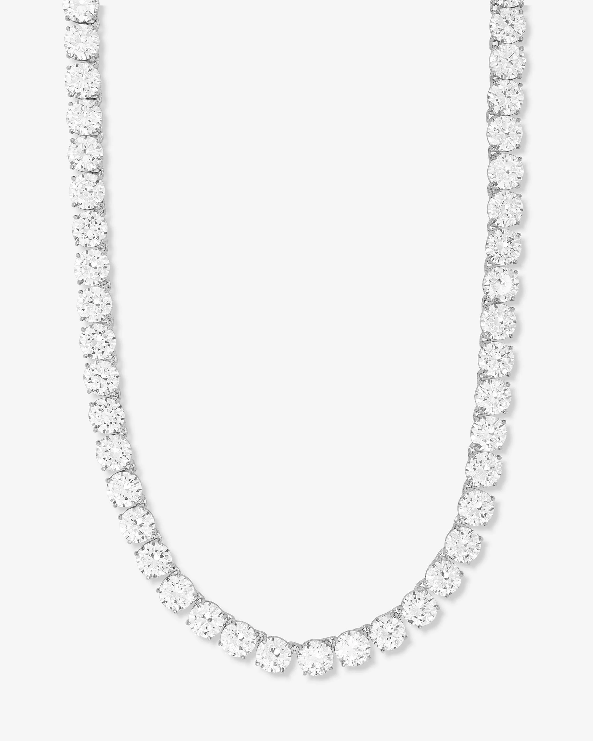 Royal Pet Tennis Necklace - Silver|White Diamondettes - Image 8