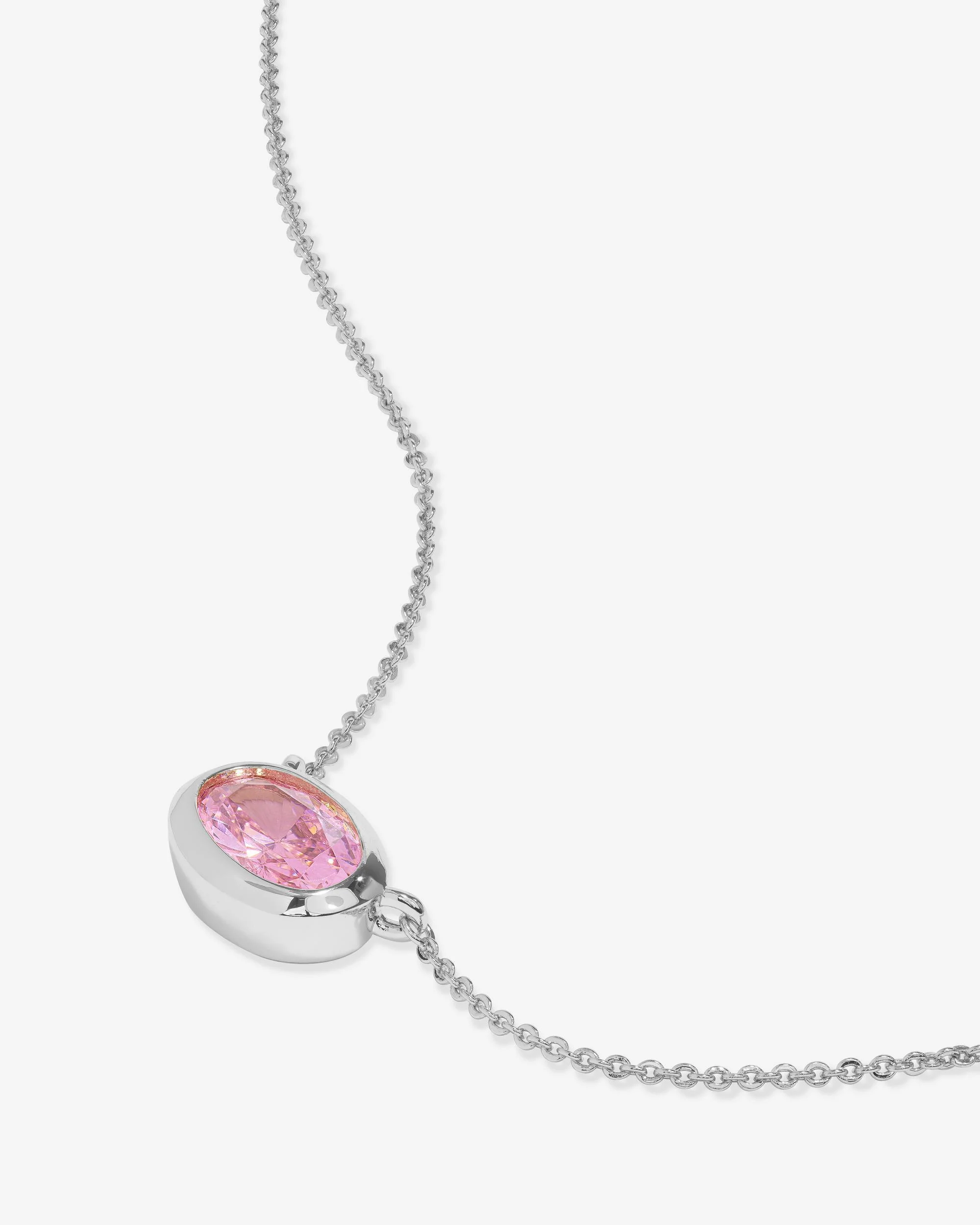 She's a Boss Pendant Necklace - Silver|Pink Diamondettes - Image 3