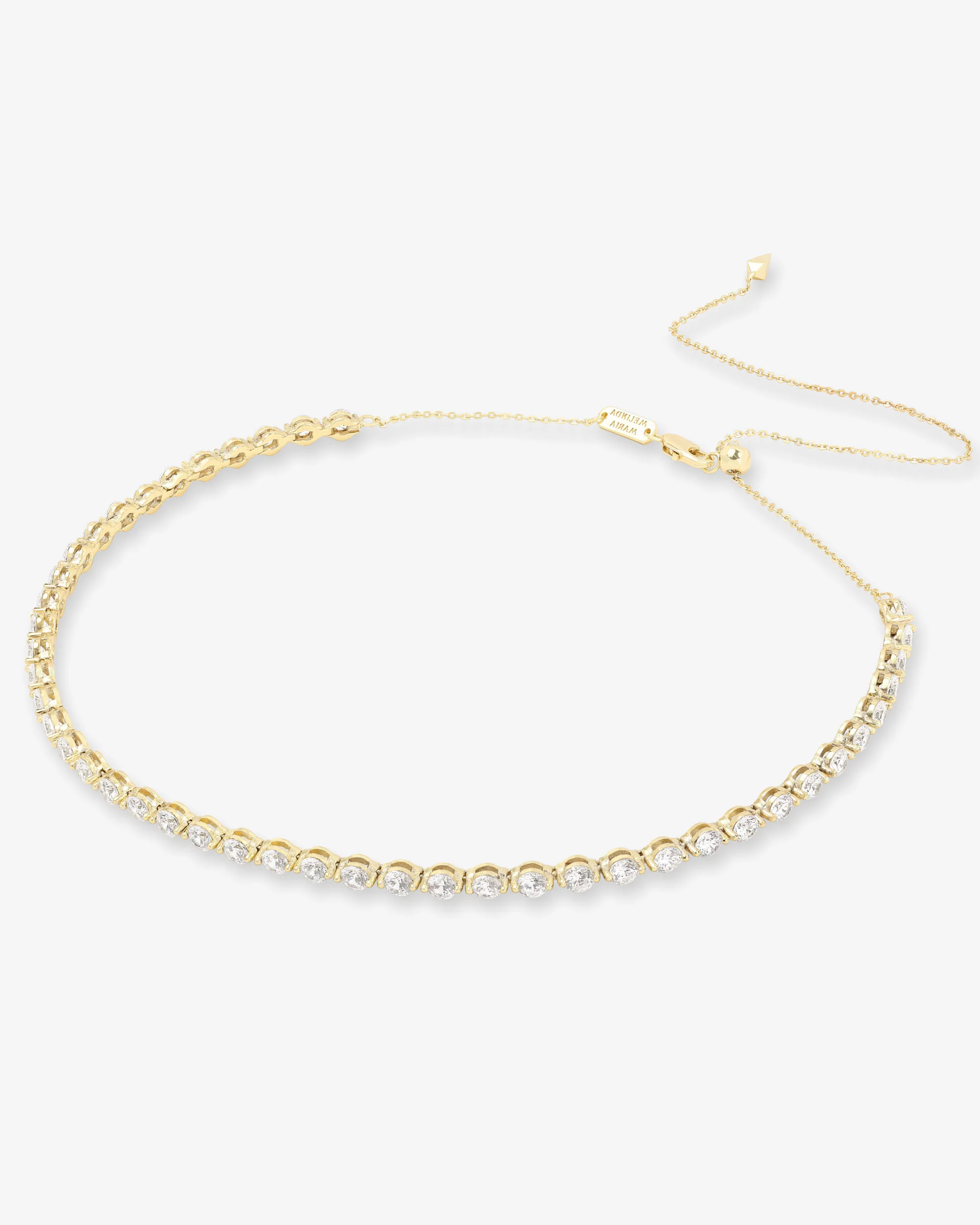 She's an Icon Tennis Choker 4mm - Gold|White Diamondettes - Image 3