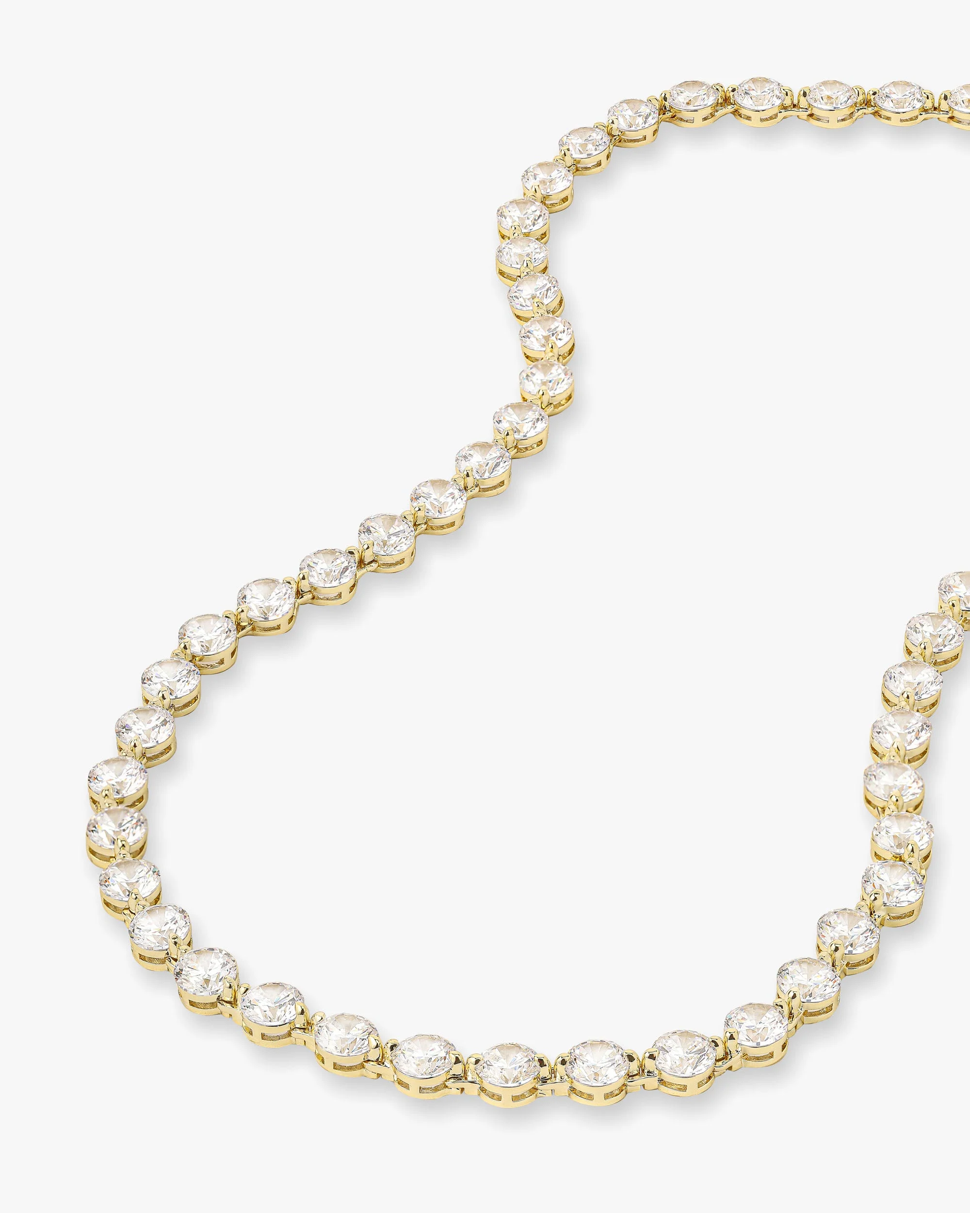 She's an Icon Tennis Necklace 6mm - Gold|White Diamondettes - Image 4