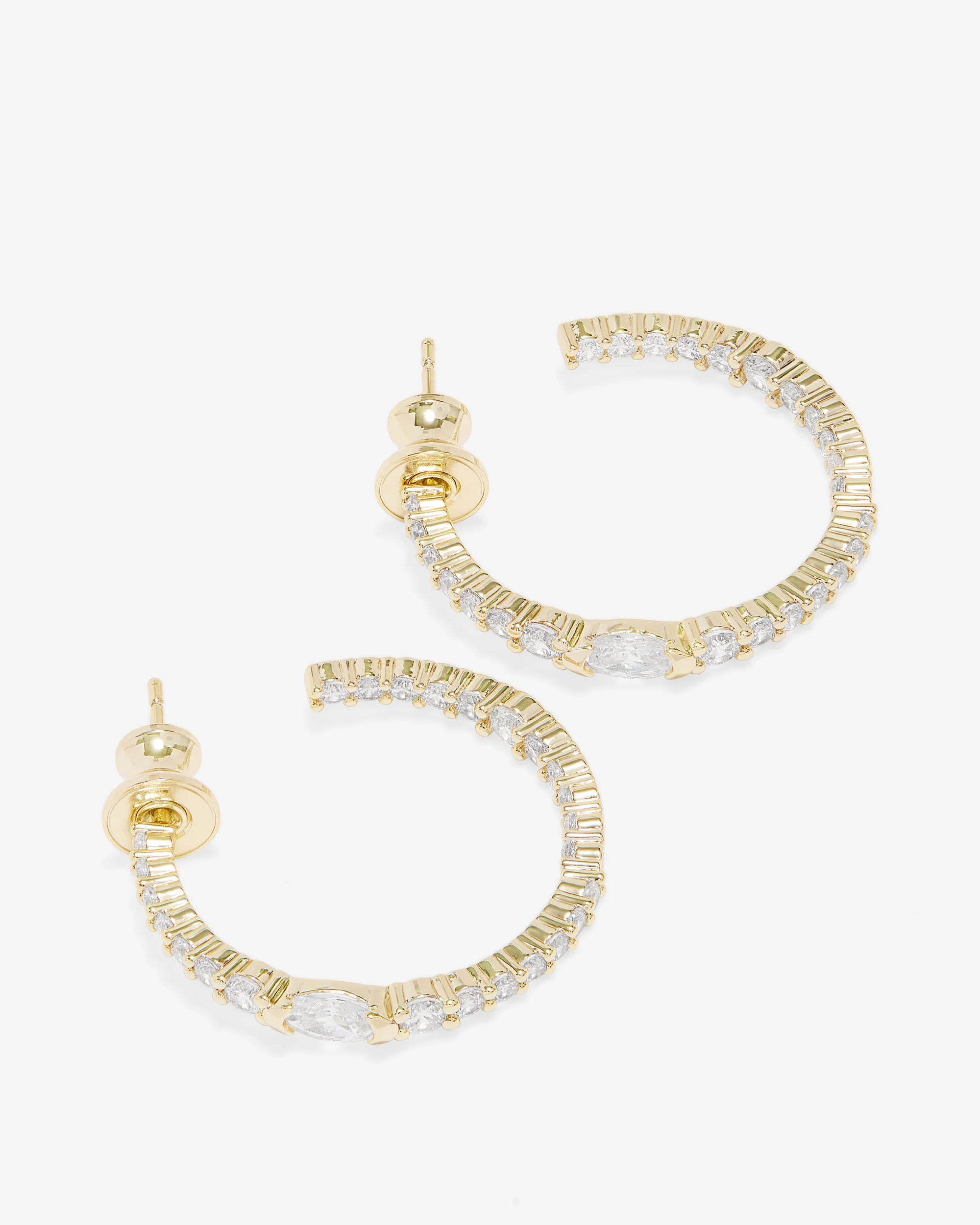 The Maven Hoops 1" - Gold|White Diamondettes - Image 3