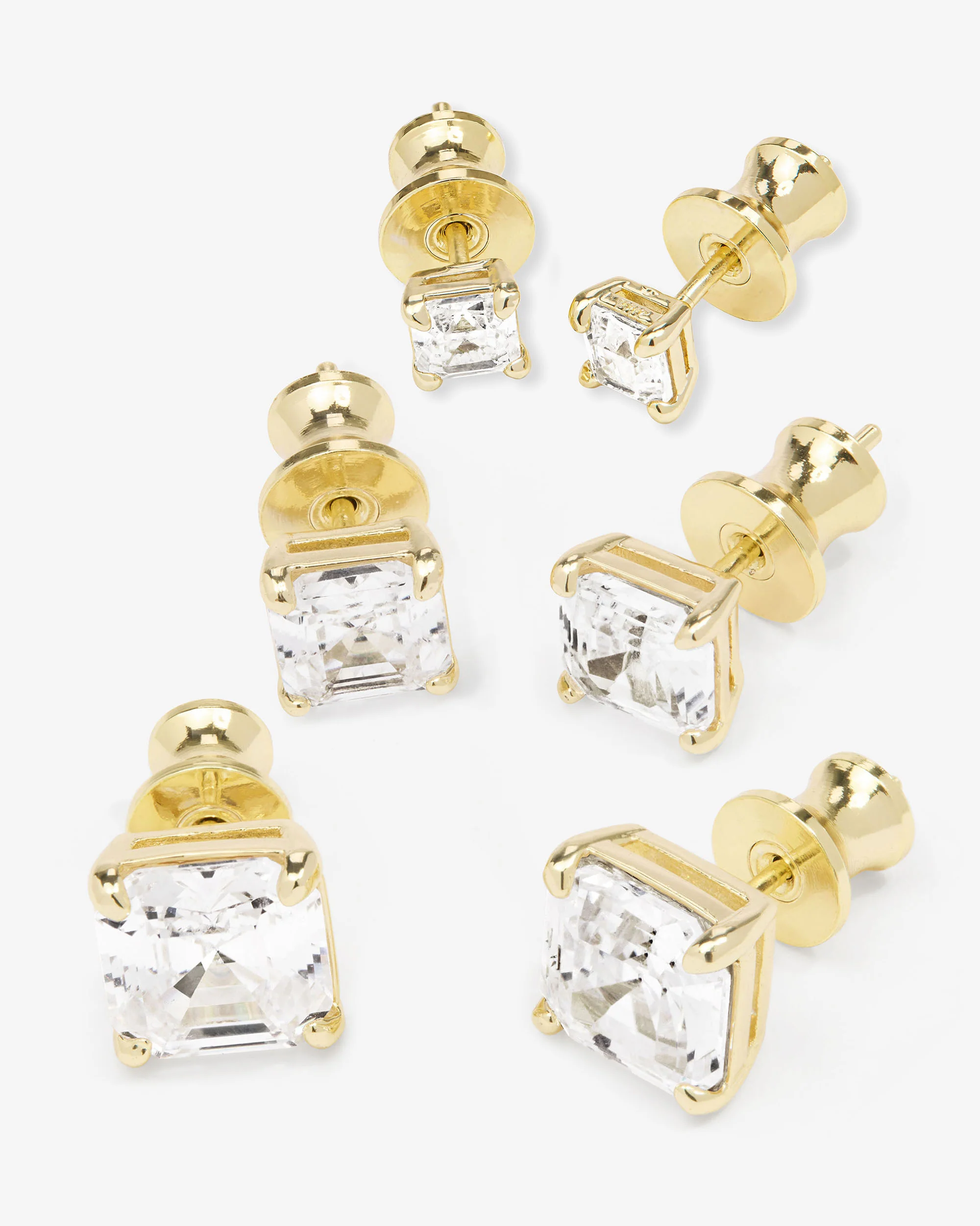 The Queen's Stud Set - Gold|White Diamondettes - Image 3