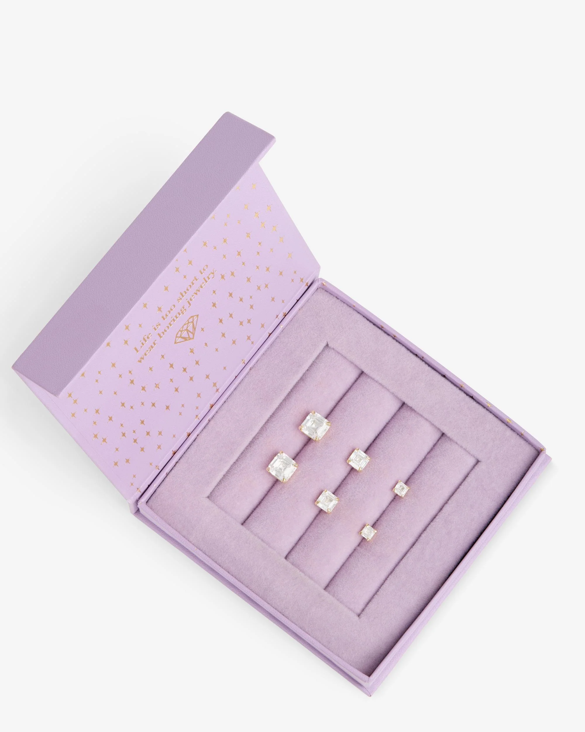 The Queen's Stud Set - Gold|White Diamondettes - Image 4