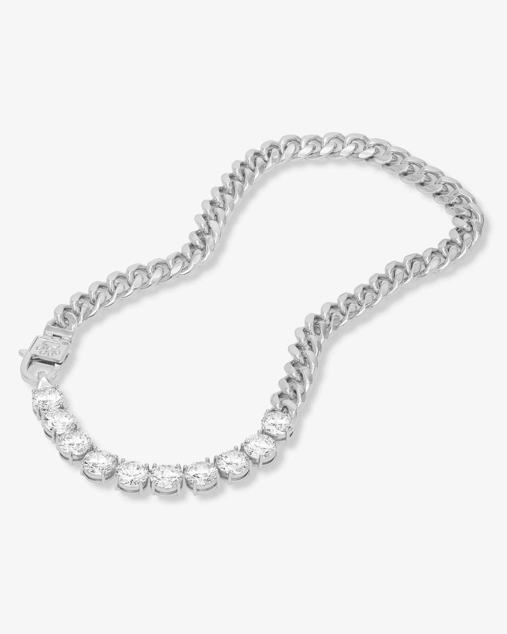 Thor Loves Diamonds Pet Necklace - Silver|White Diamondettes - Image 8